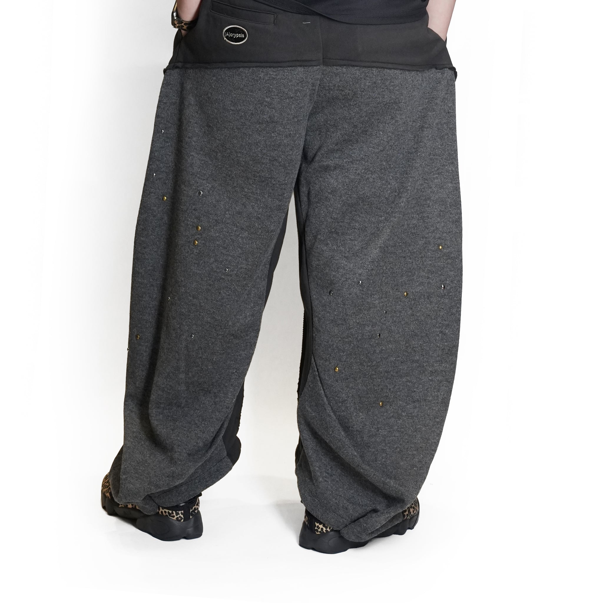 (A)crypsis® “High-Density Hand-Pleated Starry Sky Jewelry-Inspired Trousers” in Dark Gray | (A)CRYPSIS®