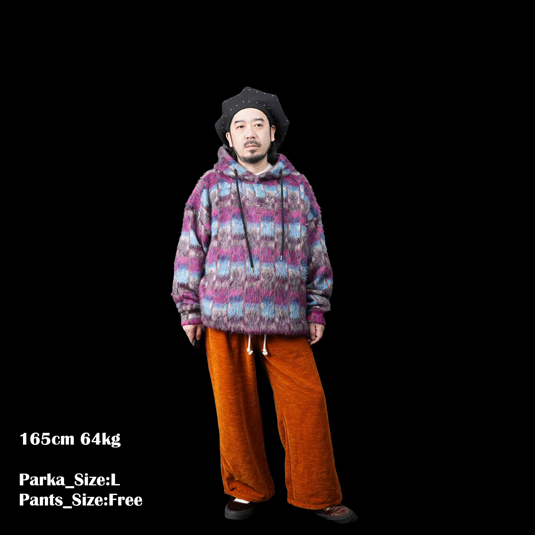 No:23aw-spot03 | Name:VELVET WIDE EASY PANT | Color:Mustrad/Orange/Beige | 【SHADY’S VALLEY】【Big P Products_ビッグピープロダクツ】