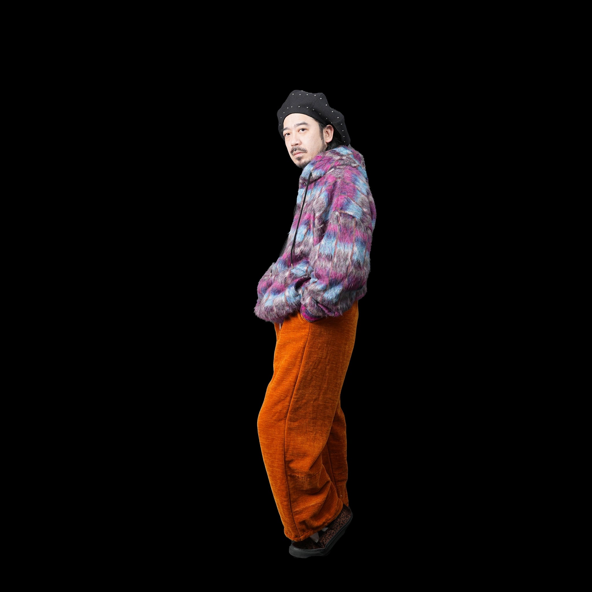 No:23aw-spot03 | Name:VELVET WIDE EASY PANT | Color:Mustrad/Orange/Beige | 【SHADY’S VALLEY】【Big P Products_ビッグピープロダクツ】