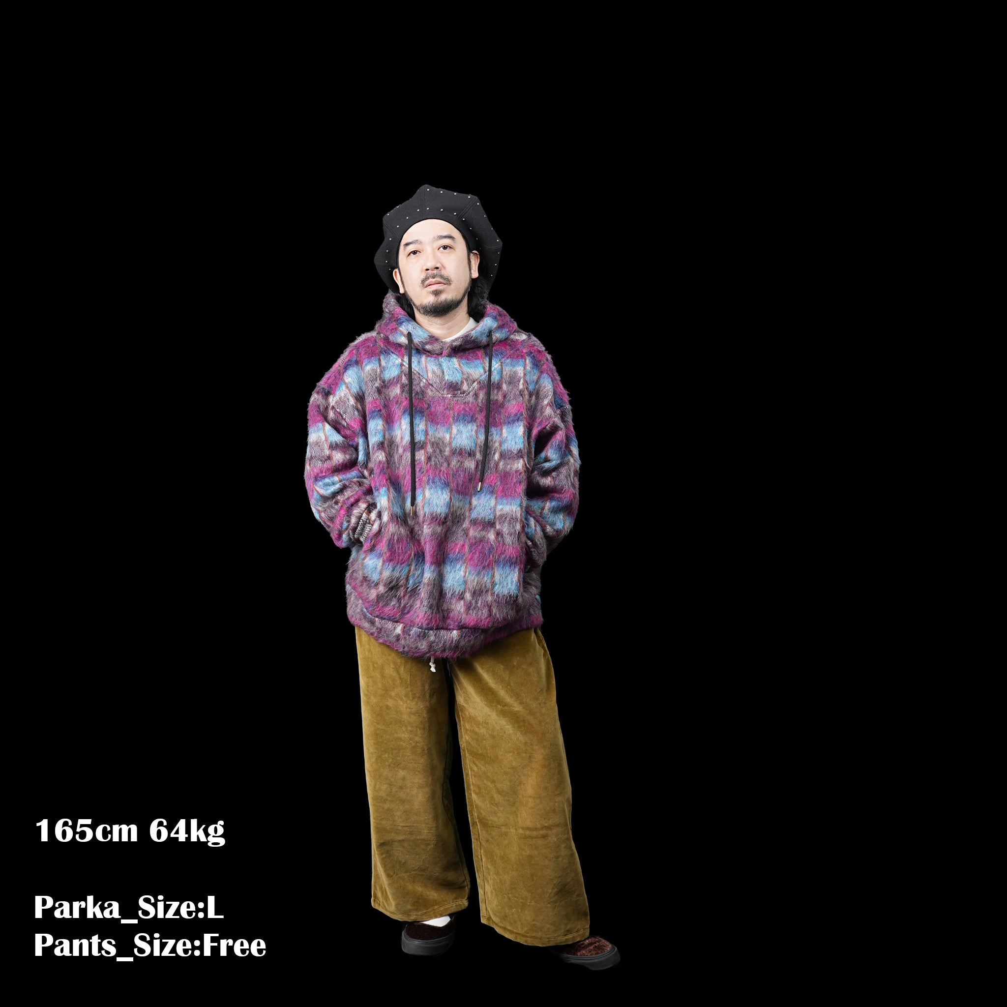 No:23aw-spot03 | Name:VELVET WIDE EASY PANT | Color:Mustrad/Orange/Beige | 【SHADY’S VALLEY】【Big P Products_ビッグピープロダクツ】