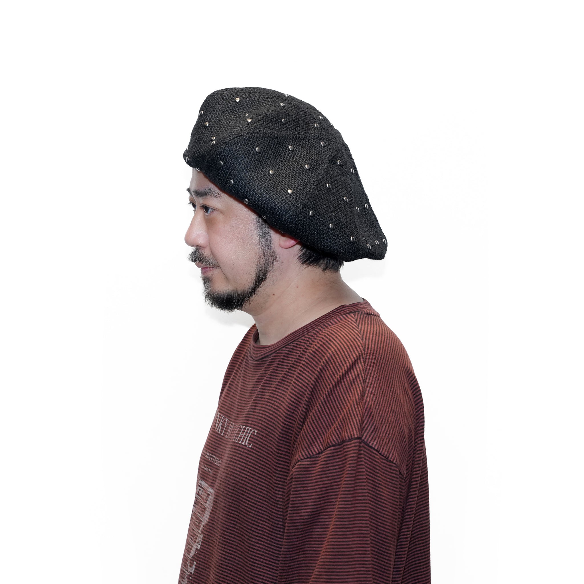 JUTE 8 PANELS BIG BERET with STUDS | ORIGINAL JOHN