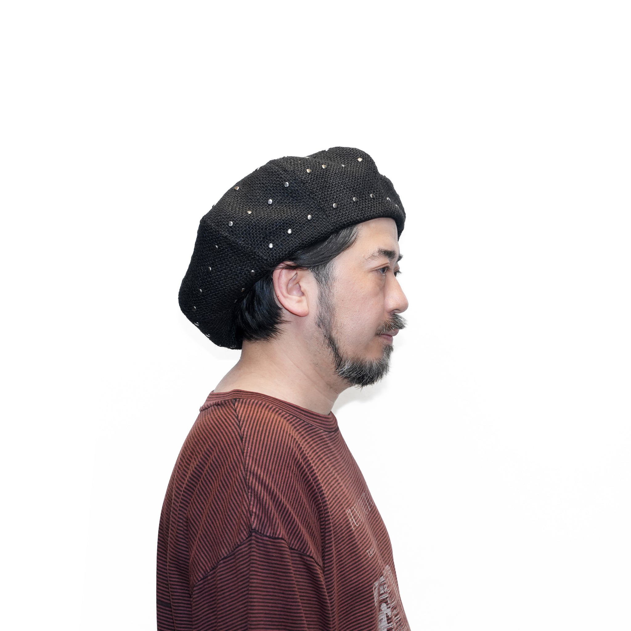 JUTE 8 PANELS BIG BERET with STUDS | ORIGINAL JOHN
