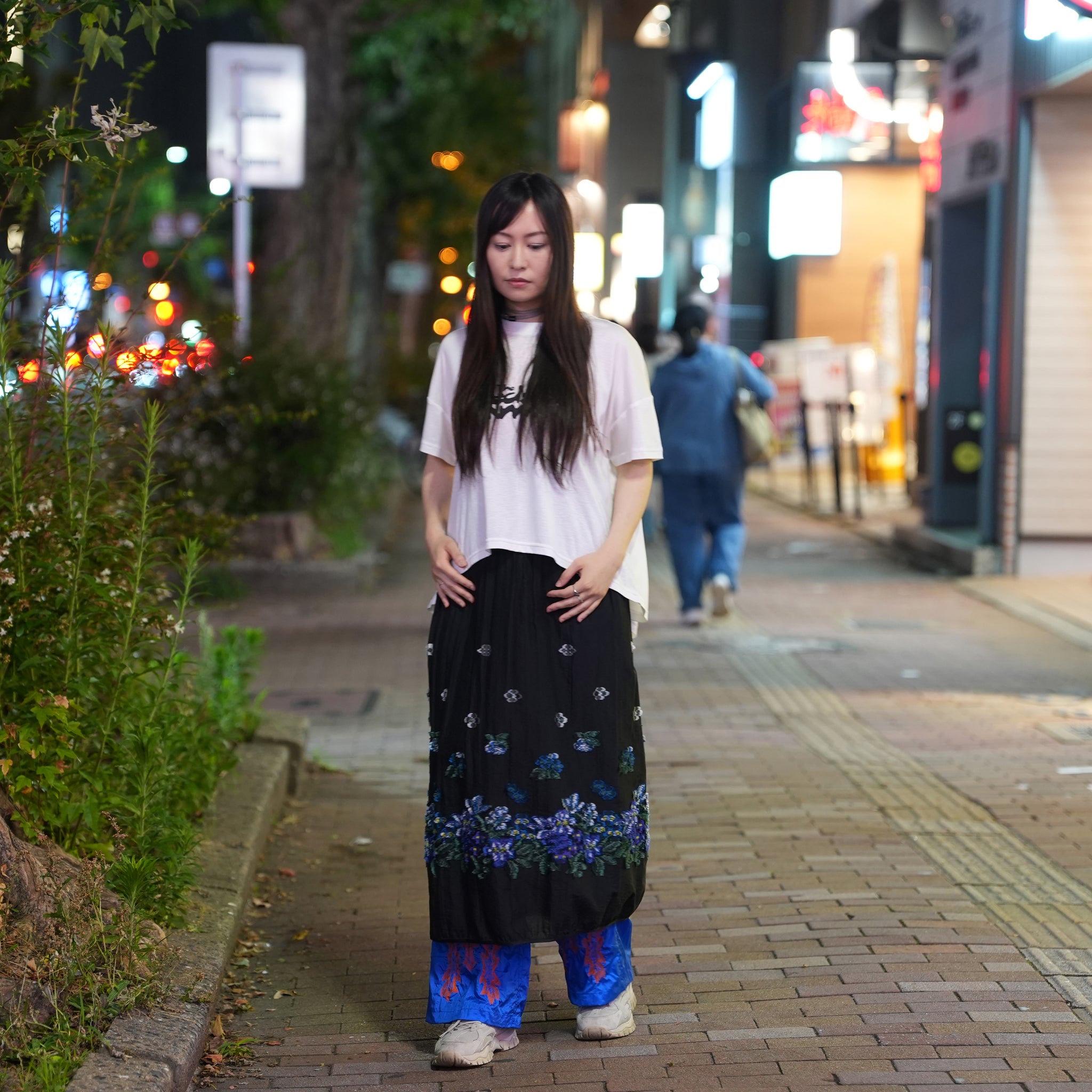 Mosaic Garden Simple Skirt– Black | BEDSIDEDRAMA