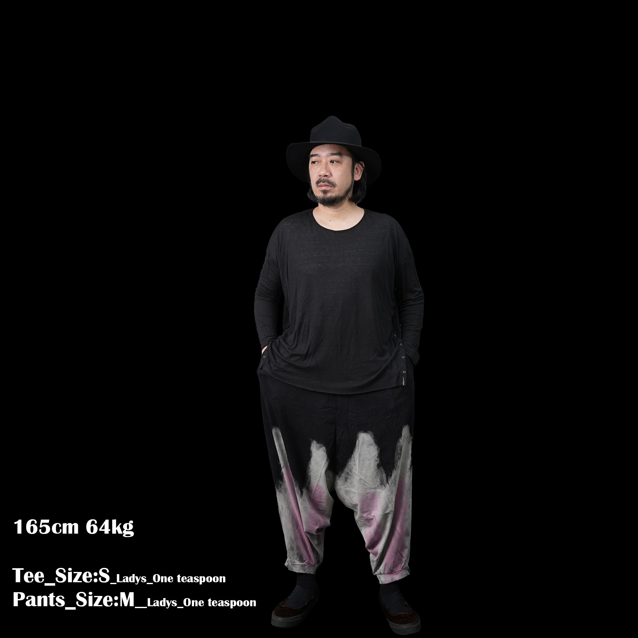 No:25762B | Name:HAND DYED ICECREAM DYNAMIC HAREM PANTS | Color: BLACK【ONE TEASPOON_ワンティースプーン】