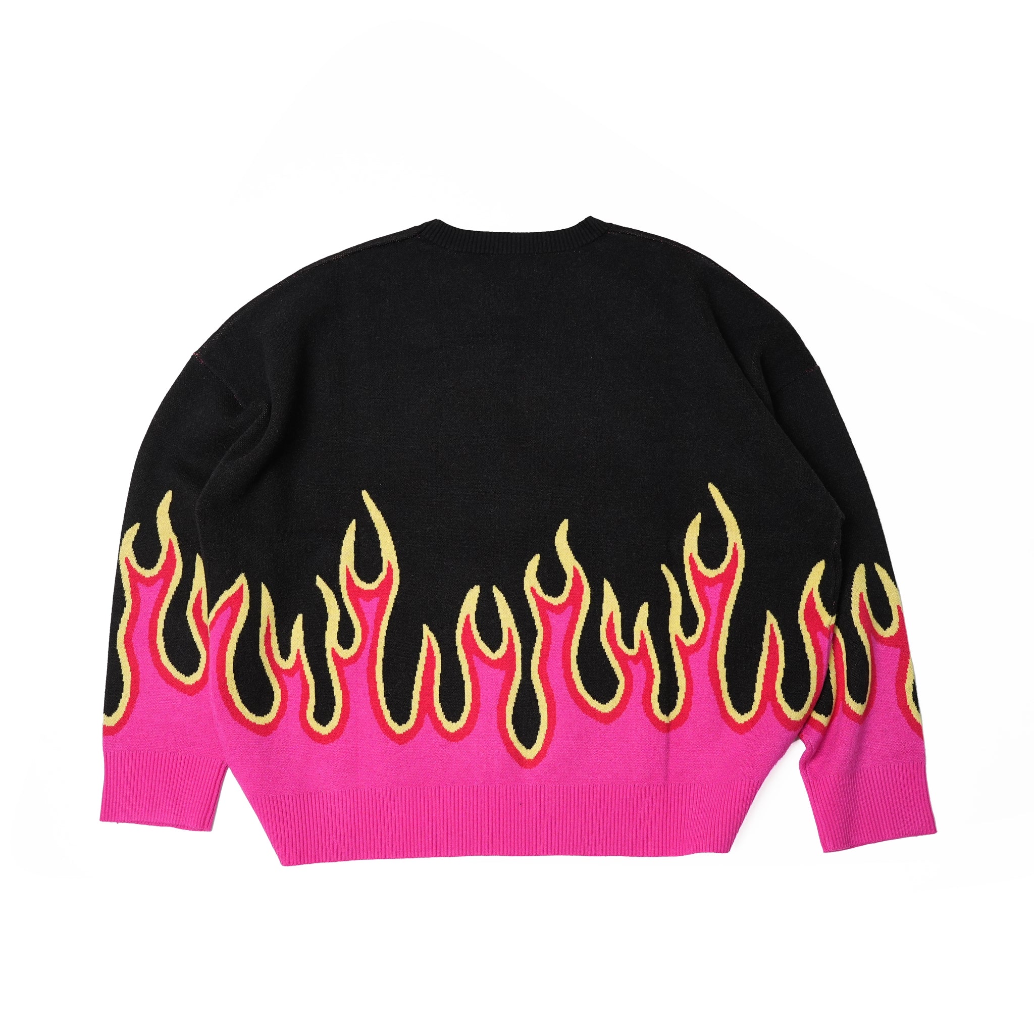 ON FIRE INTARSIA SWEATER – BLACK | ONE TEASPOON