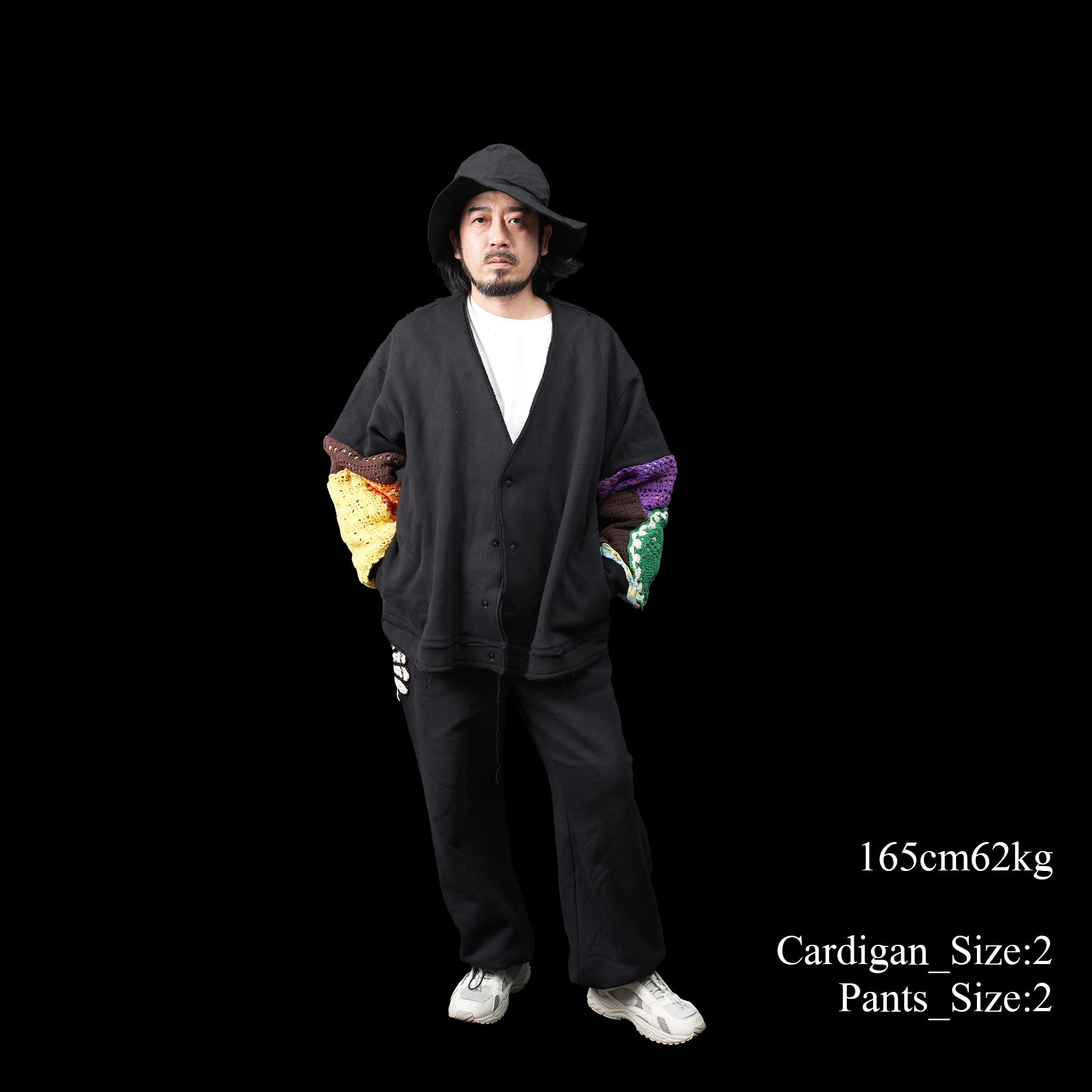 No:MK24A-C-20 | Name:CROCHET-CARDIGAN | Color:BLK_E | Size:1【masterkey マスターキー】