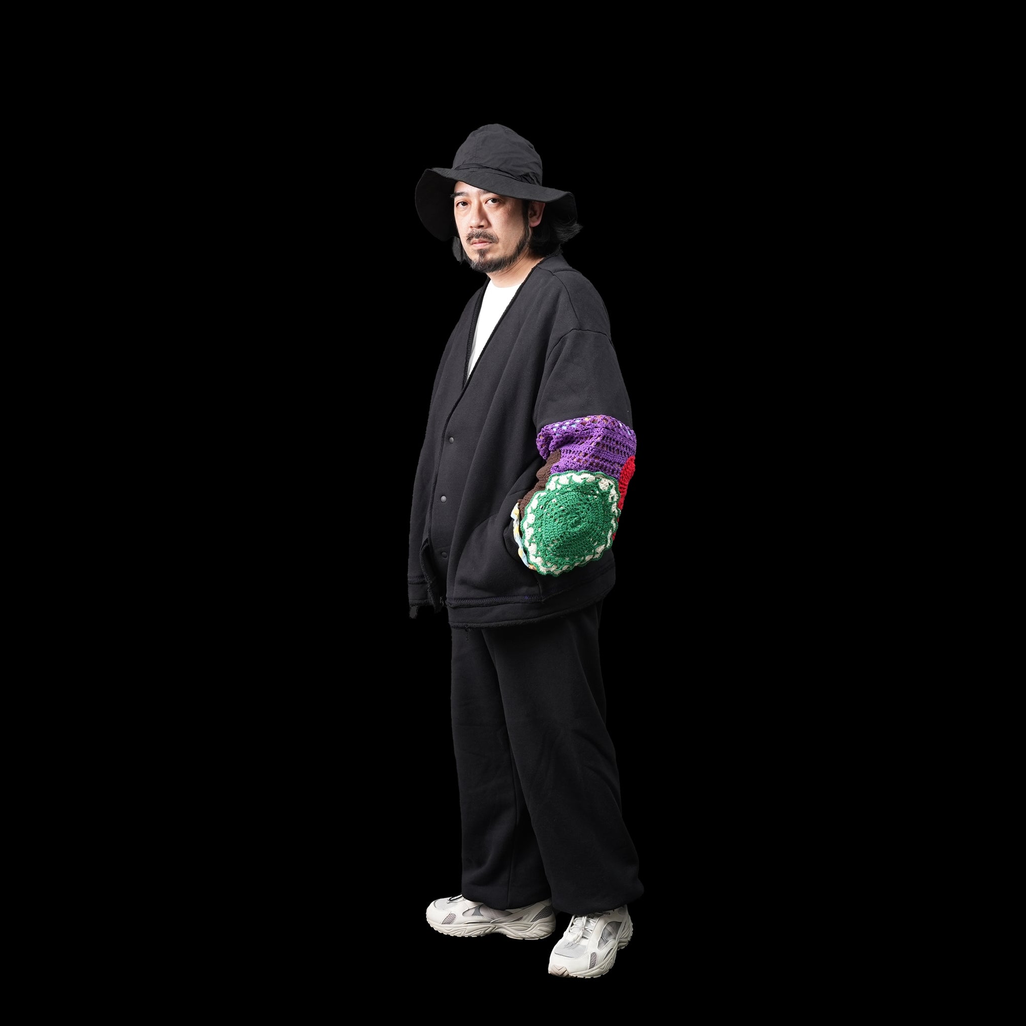 No:MK24A-C-20 | Name:CROCHET-CARDIGAN | Color:BLK_E | Size:1【masterkey マスターキー】