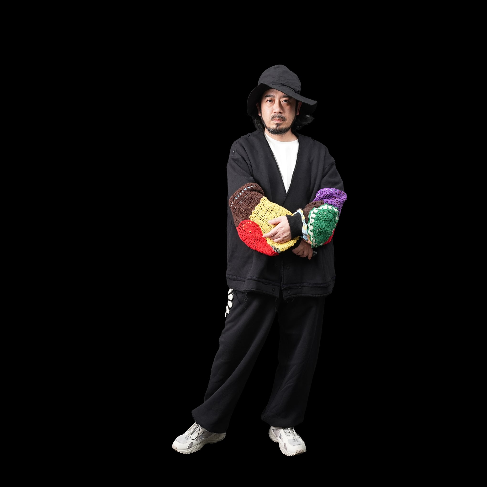 No:MK24A-C-20 | Name:CROCHET-CARDIGAN | Color:BLK_E | Size:1【masterkey マスターキー】