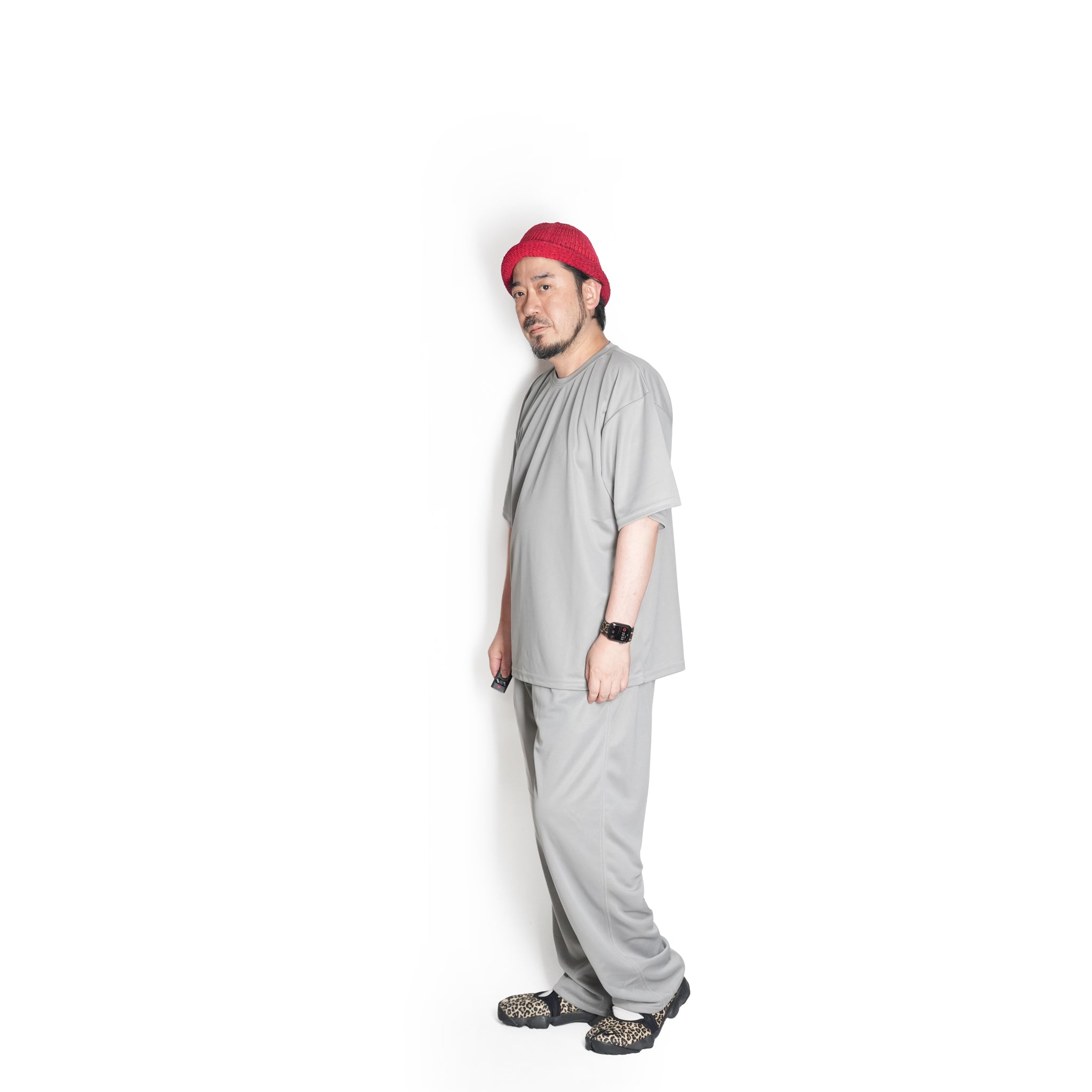 HIGH MOCK DRY TEE – Light Gray | D-SPORT WEAR | SMOKE T ONE 【ネコポス選択可能】