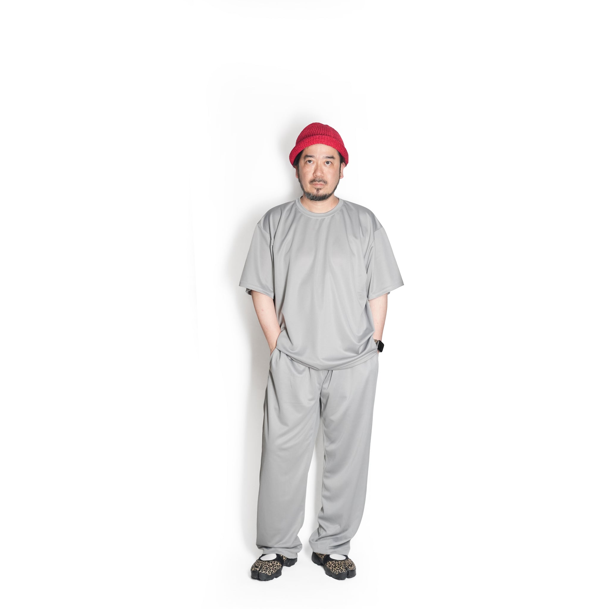 HIGH MOCK DRY TEE – Light Gray | D-SPORT WEAR | SMOKE T ONE 【ネコポス選択可能】