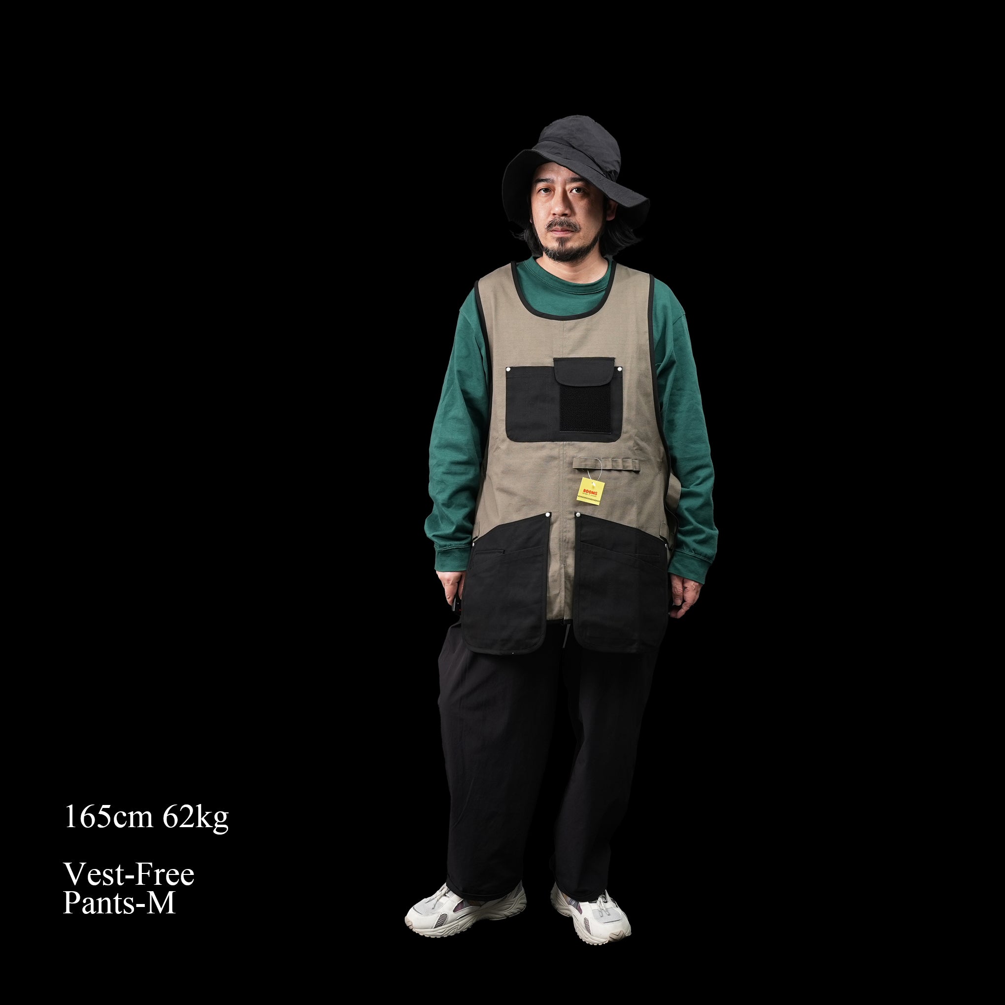 K-345_k | アウトドアエプロン | Color:Khaki/Black/Black【ROOMS_ルームス】