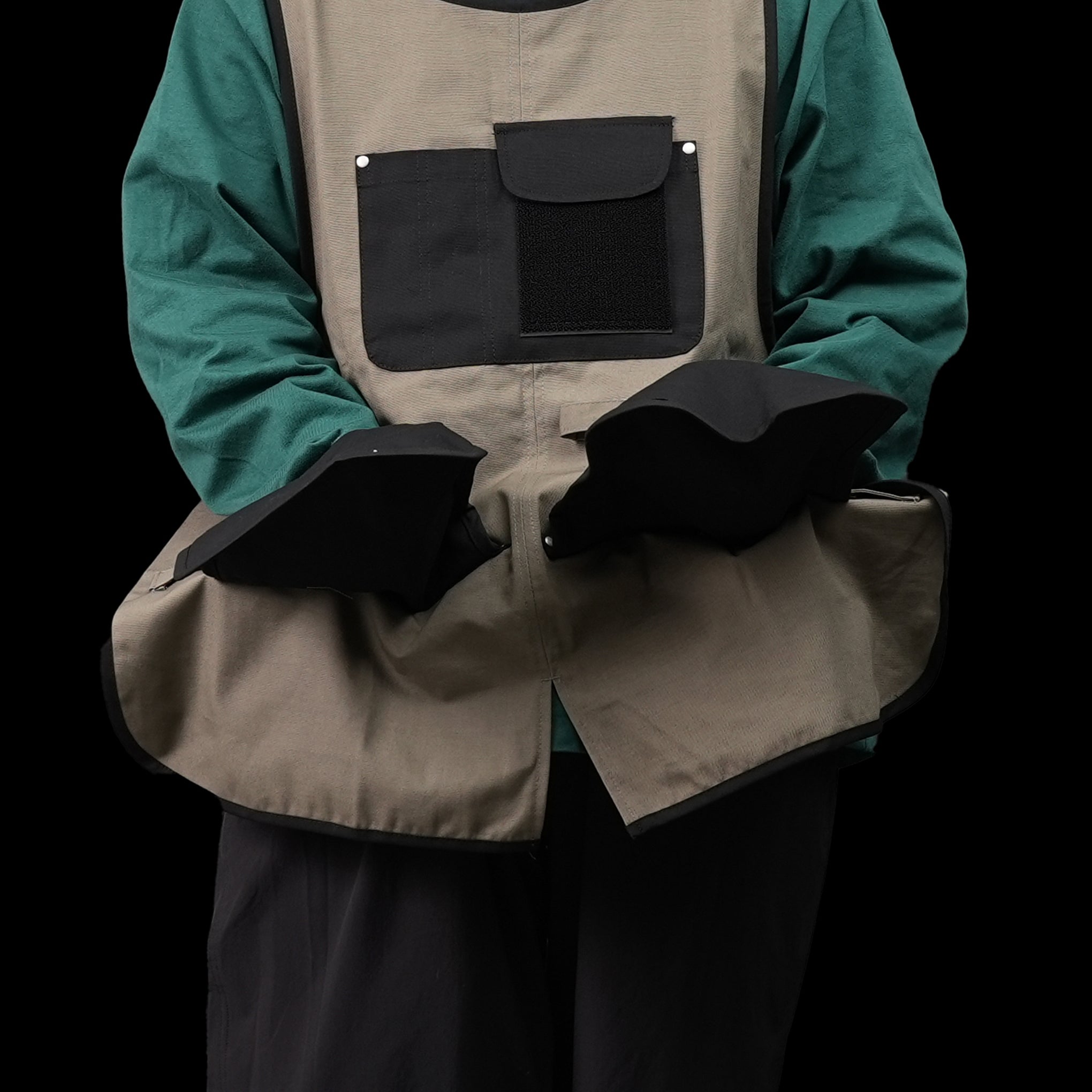 K-345_k | アウトドアエプロン | Color:Khaki/Black/Black【ROOMS_ルームス】