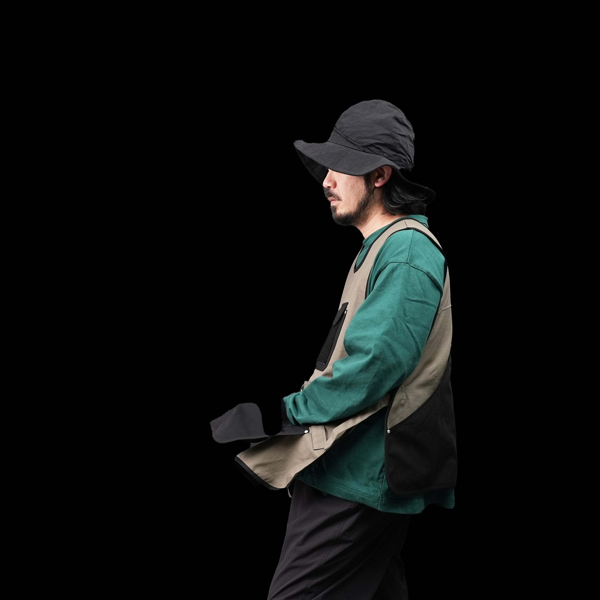 K-345_k | アウトドアエプロン | Color:Khaki/Black/Black【ROOMS_ルームス】