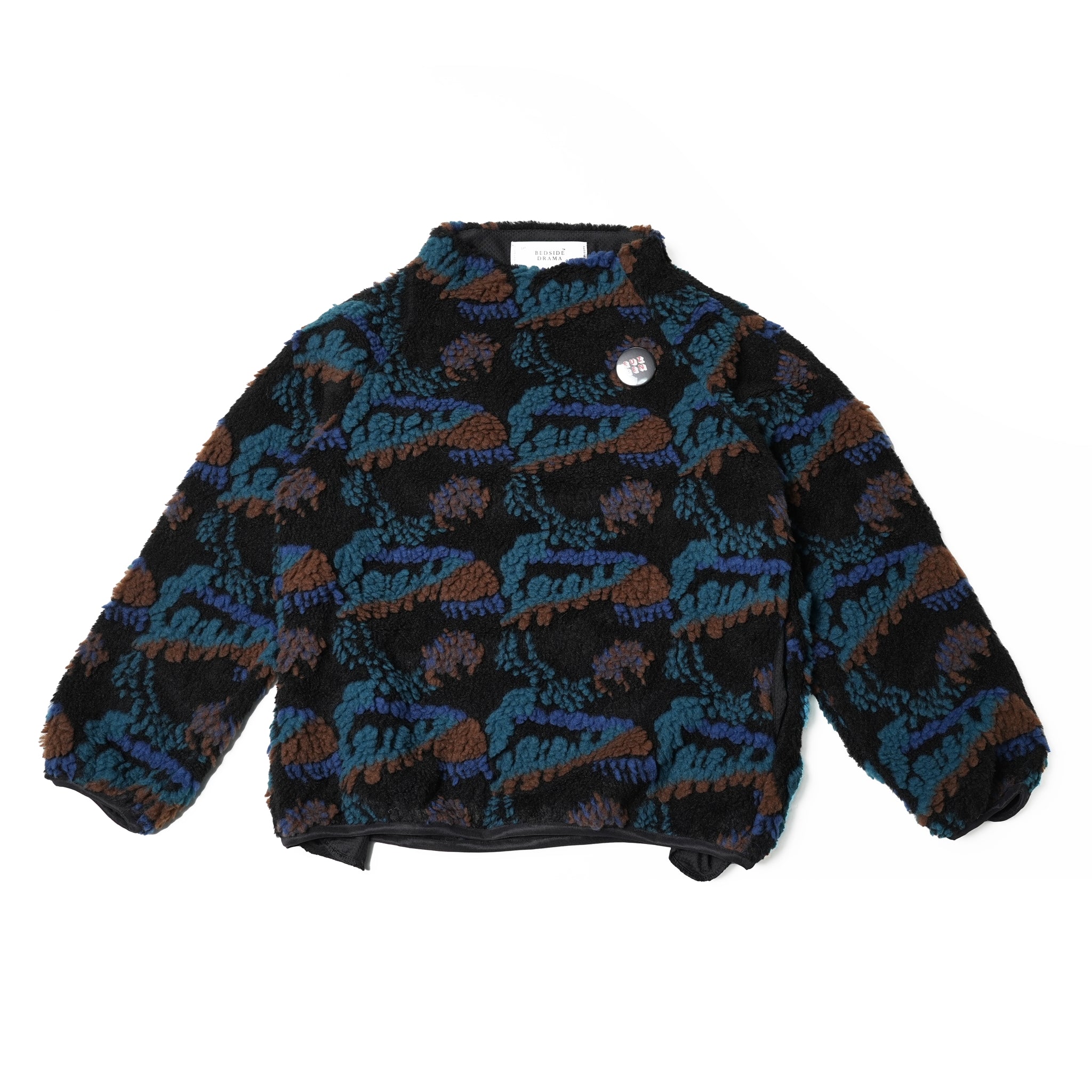 No:bsd23AW-06 | Name:Forest Fleece JQ Pullover | Color:Black【BEDSIDEDRAMA_ベッドサイドドラマ】【archive】