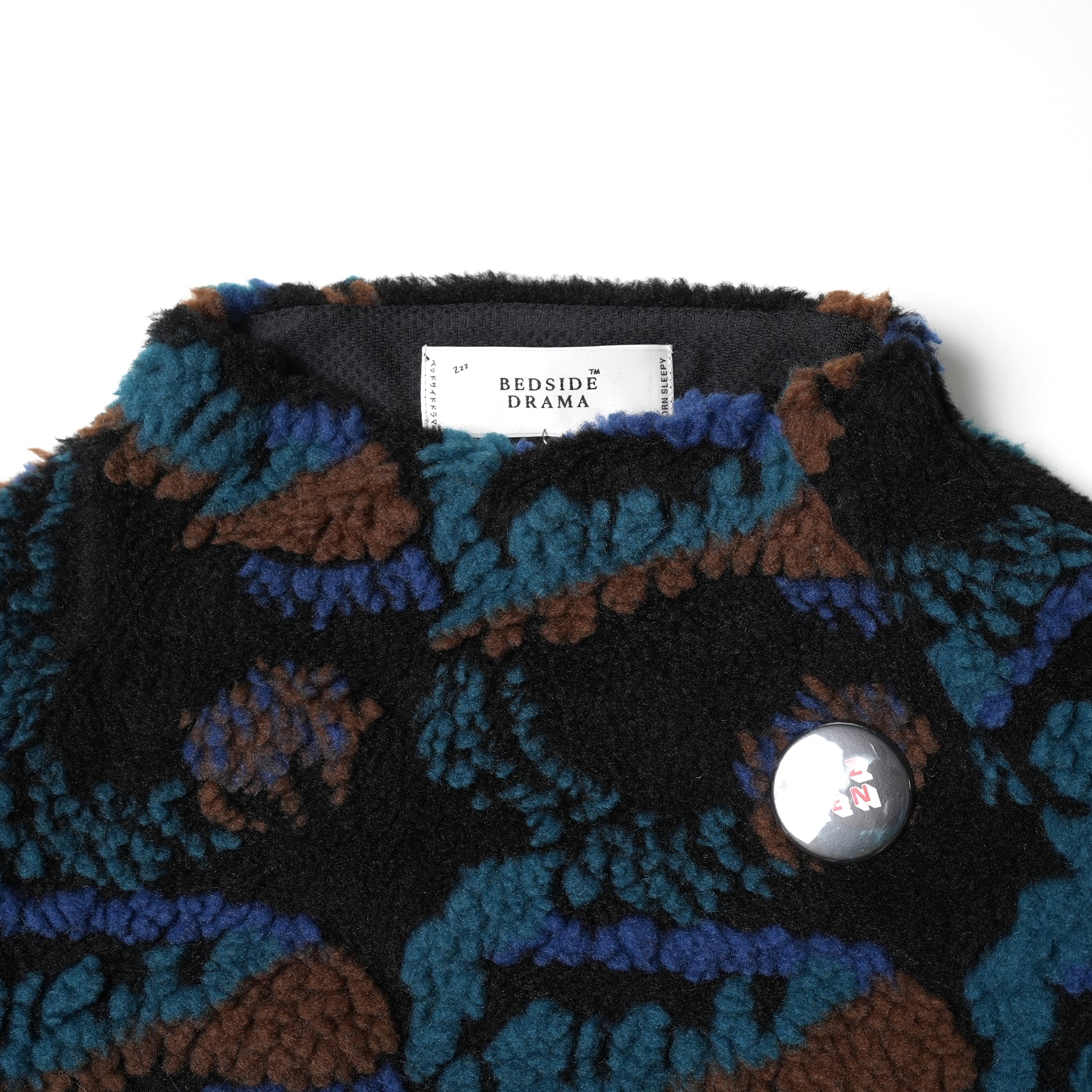 No:bsd23AW-06 | Name:Forest Fleece JQ Pullover | Color:Black【BEDSIDEDRAMA_ベッドサイドドラマ】【archive】