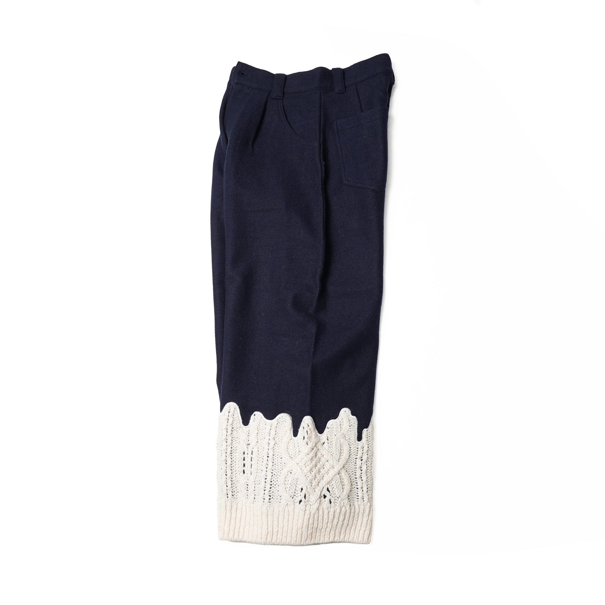 bsd23AW-10 | Erode Knit Wide Pants | Color:Navy【BEDSIDEDRAMA_ベッドサイドドラマ】
