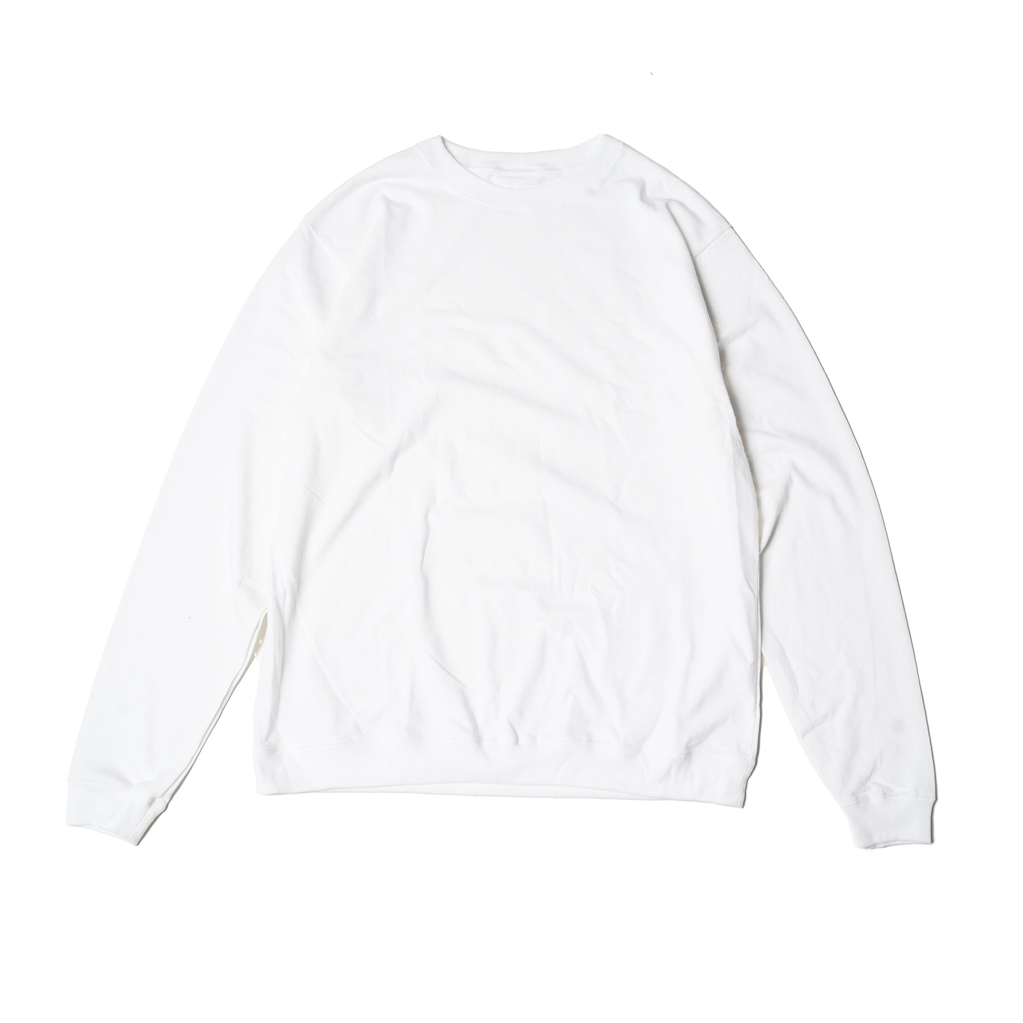 FIT-02 | WIDE CREW NECK L/S T-SHIRTS | Color:White/Black【FIT_フィット】