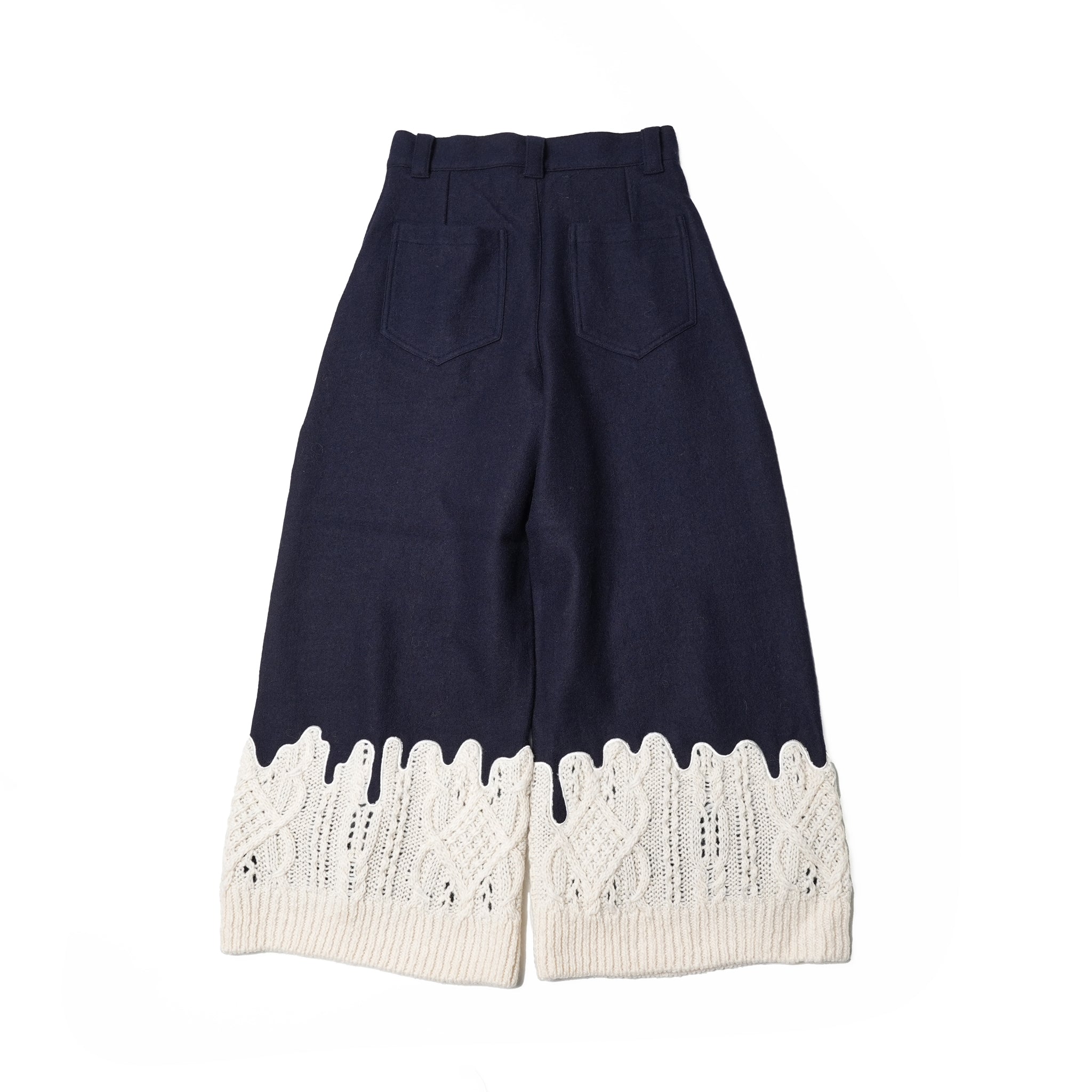 bsd23AW-10 | Erode Knit Wide Pants | Color:Navy【BEDSIDEDRAMA_ベッドサイドドラマ】