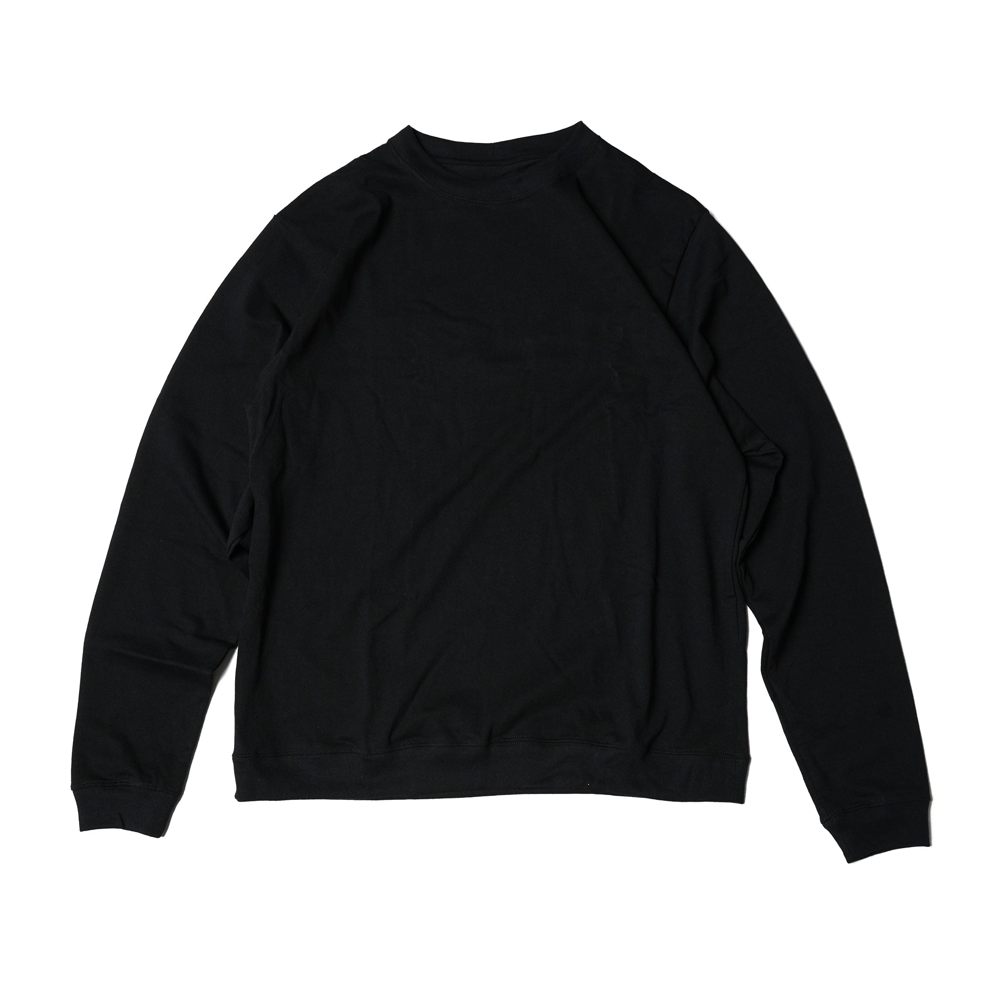 FIT-02 | WIDE CREW NECK L/S T-SHIRTS | Color:White/Black【FIT_フィット】
