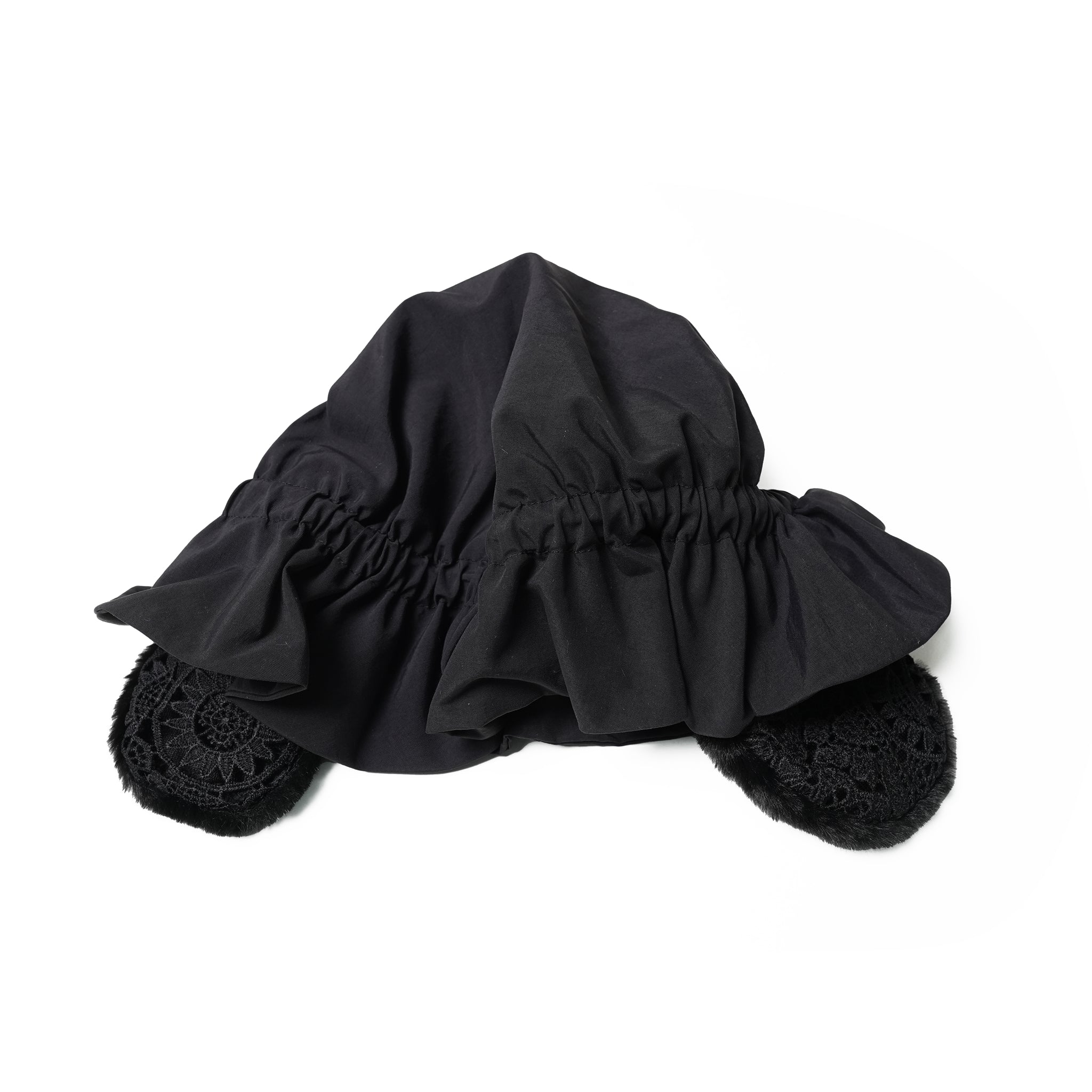 No:bsd23AW-29b | Name:2way Night Hat | Color:Black【BEDSIDEDRAMA_ベッドサイドドラマ】【archive】
