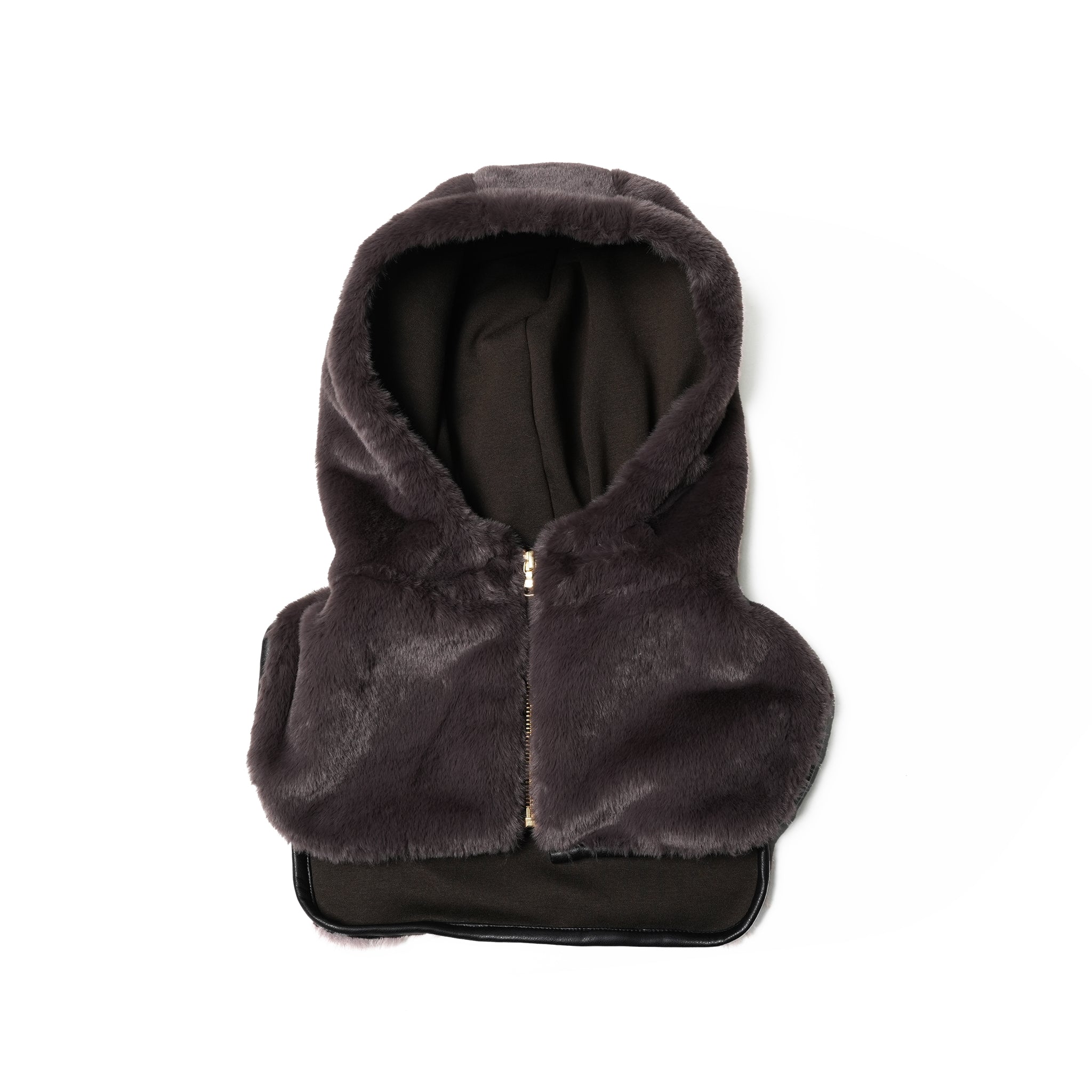 No:WG1034 | Name:ファーフードカラー | Color:Gray/Navy | Size-Free【REHERSALL_リハーズオール】