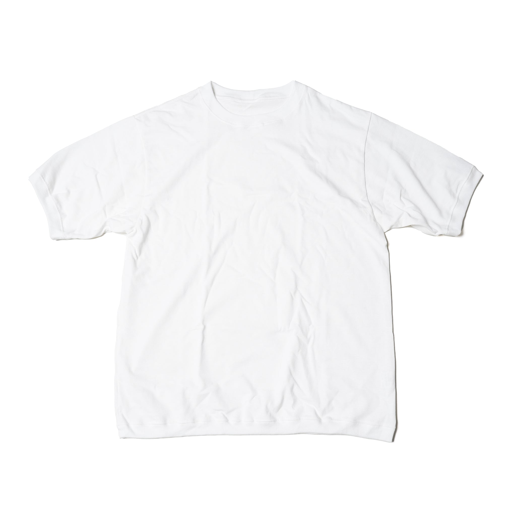 FIT-01 | WIDE CREW NECK S/S T-SHIRTS | Color:White/Black【FIT_フィット】