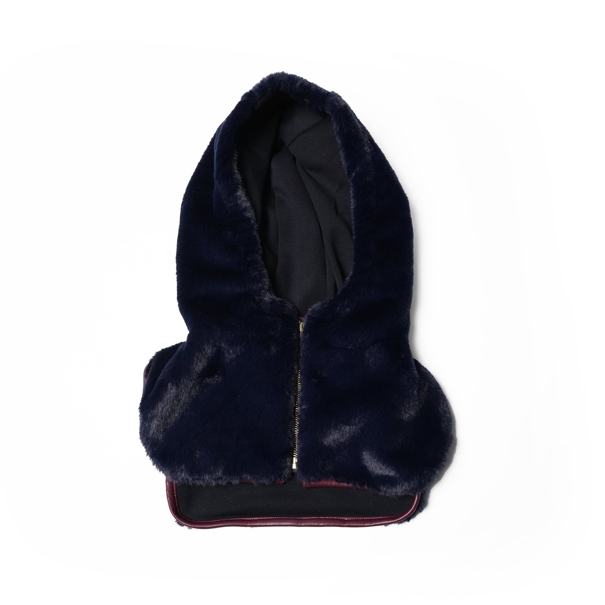 No:WG1034 | Name:ファーフードカラー | Color:Gray/Navy | Size-Free【REHERSALL_リハーズオール】