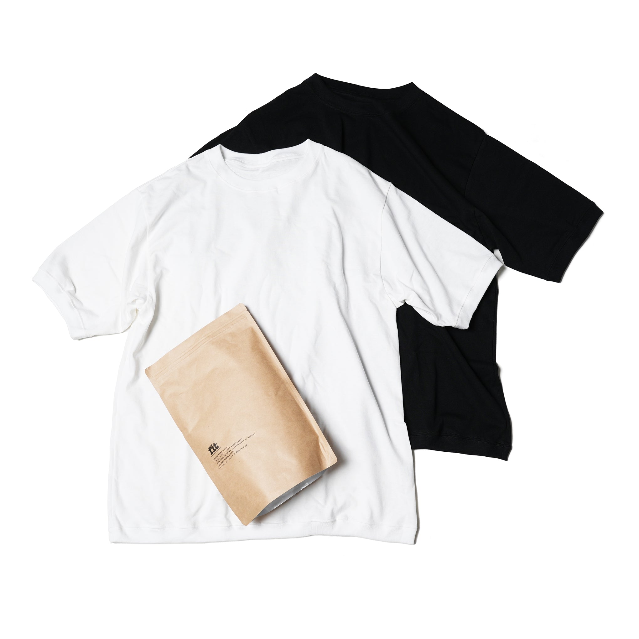 FIT-01 | WIDE CREW NECK S/S T-SHIRTS | Color:White/Black【FIT_フィット】