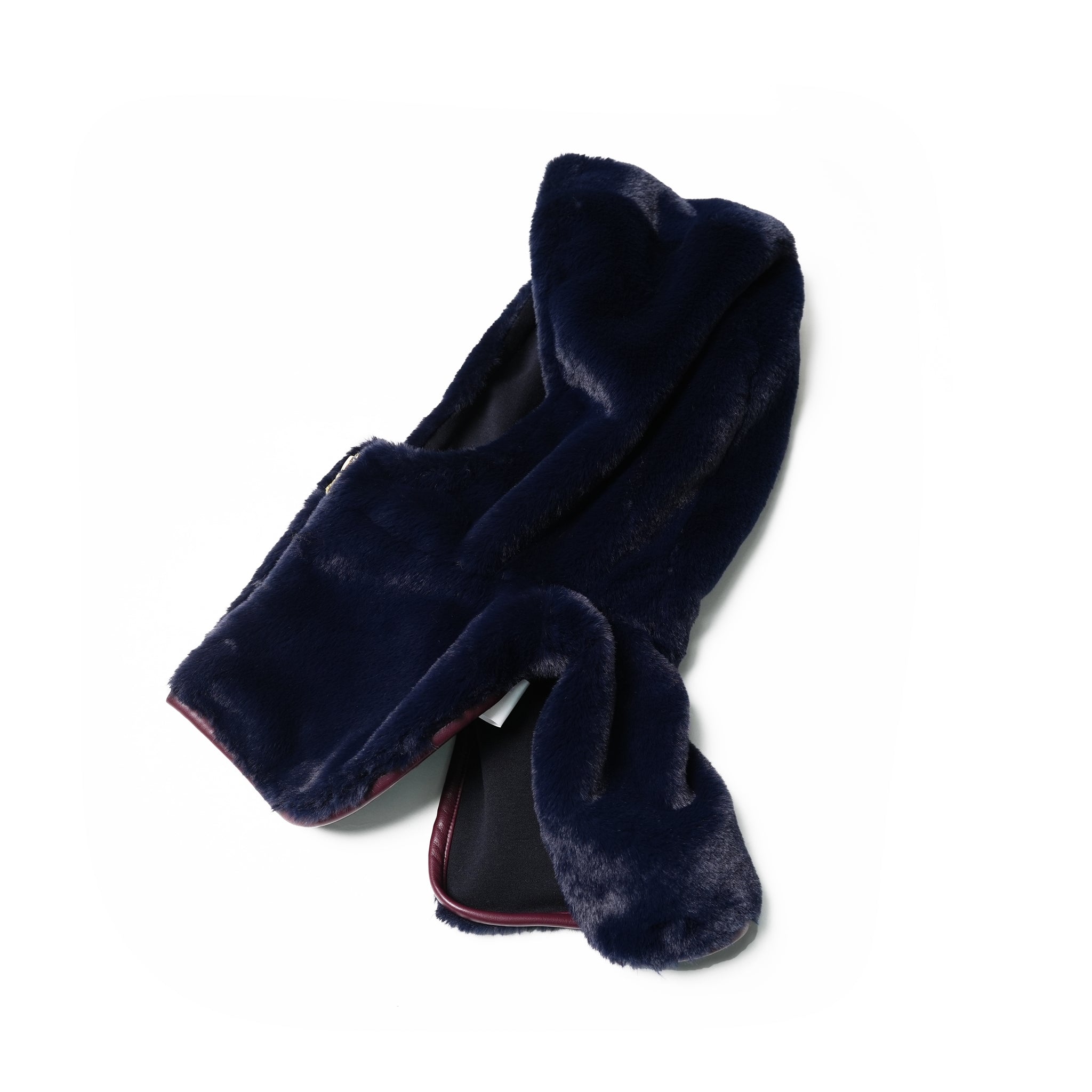 No:WG1034 | Name:ファーフードカラー | Color:Gray/Navy | Size-Free【REHERSALL_リハーズオール】