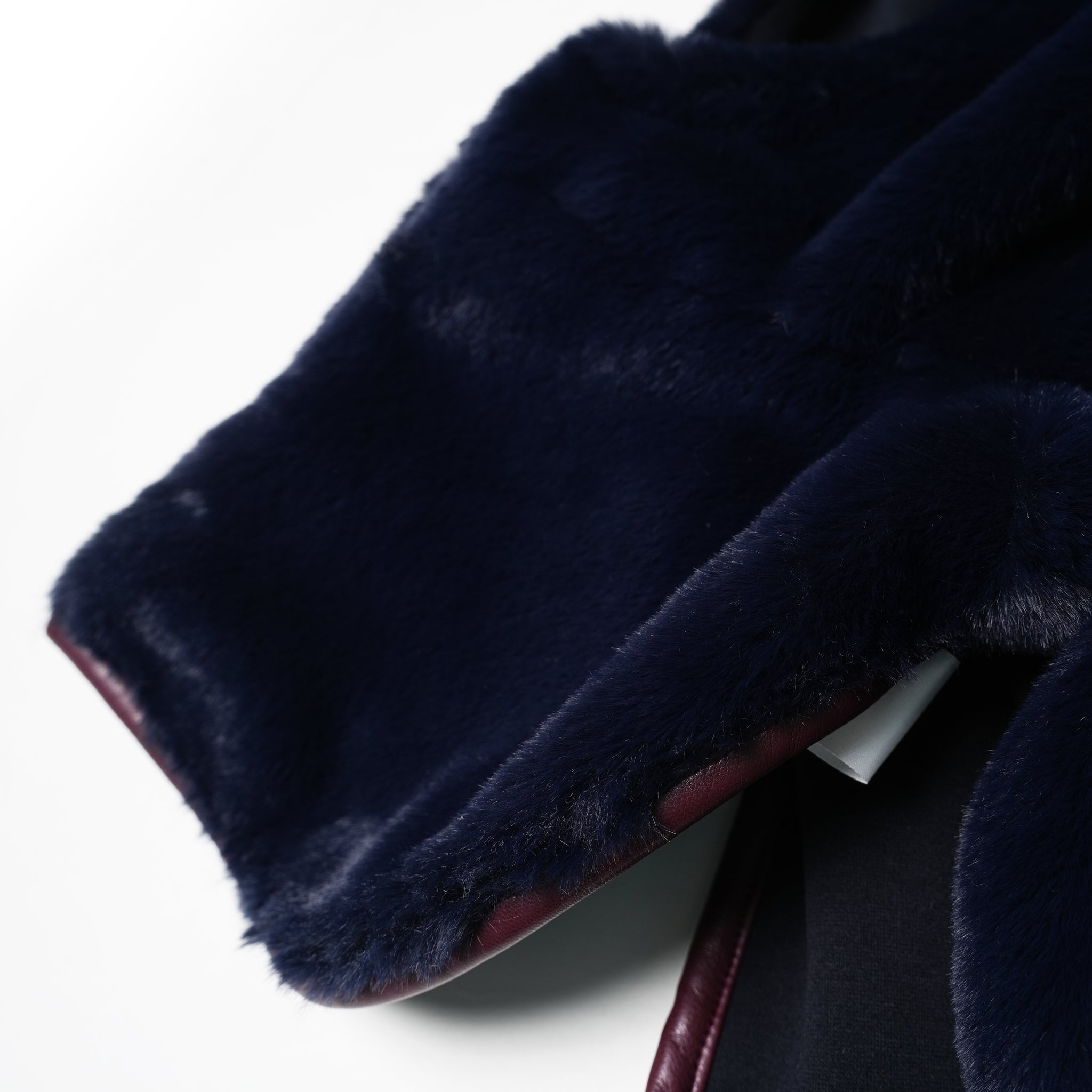 No:WG1034 | Name:ファーフードカラー | Color:Gray/Navy | Size-Free【REHERSALL_リハーズオール】