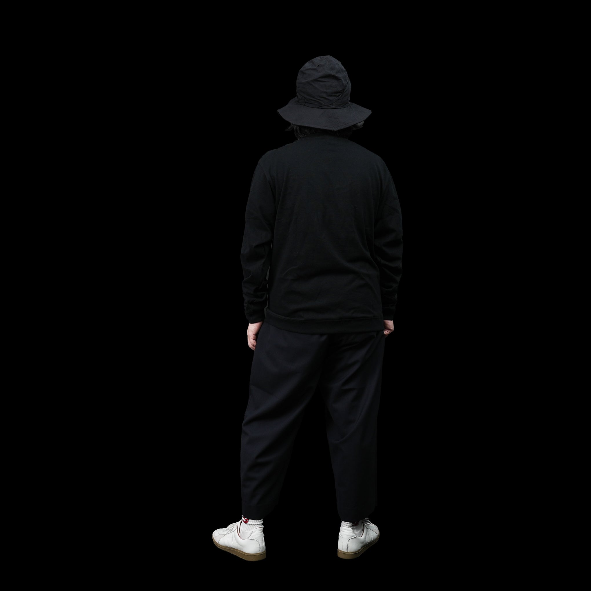 FIT-02 | WIDE CREW NECK L/S T-SHIRTS | Color:White/Black【FIT_フィット】