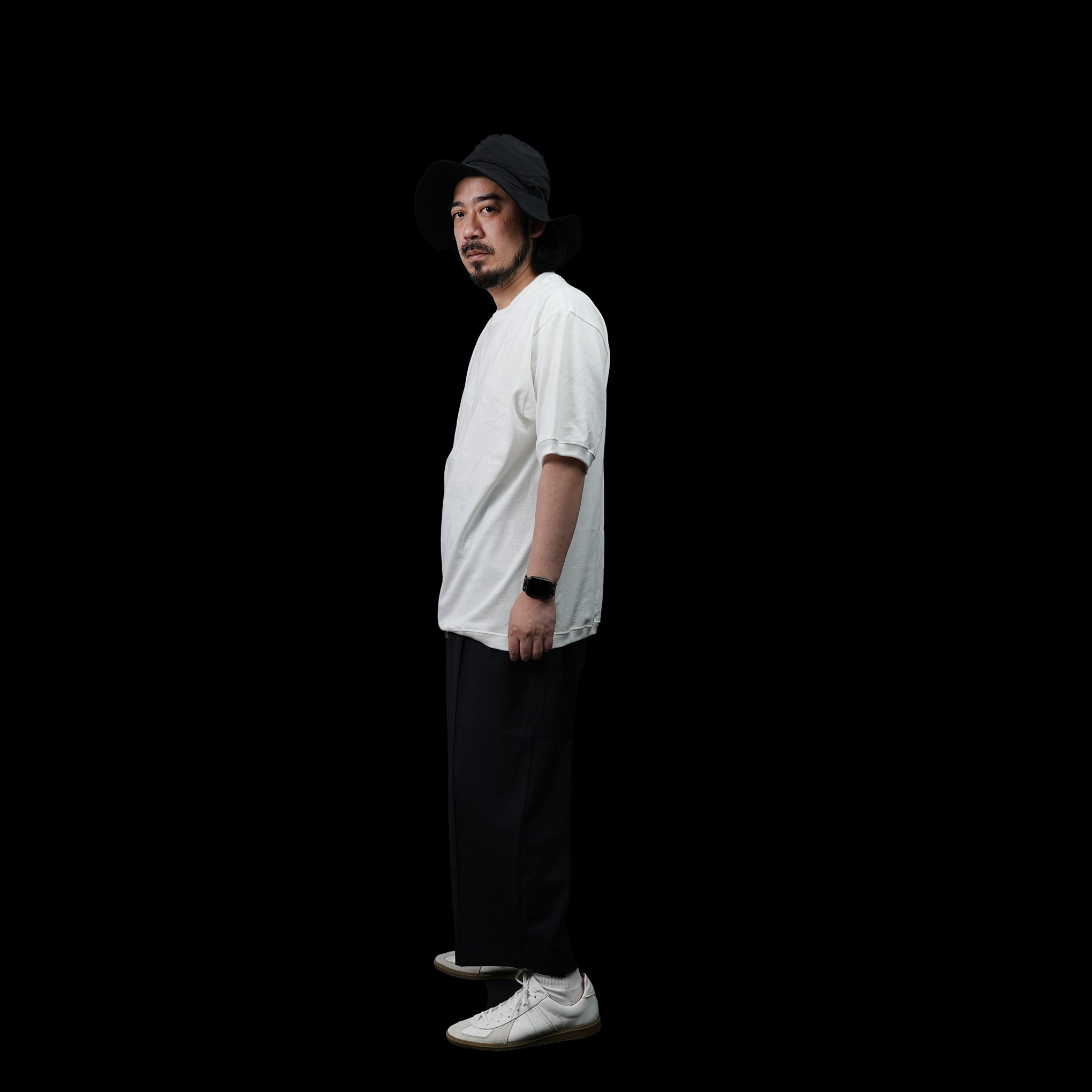 FIT-01 | WIDE CREW NECK S/S T-SHIRTS | Color:White/Black【FIT_フィット】