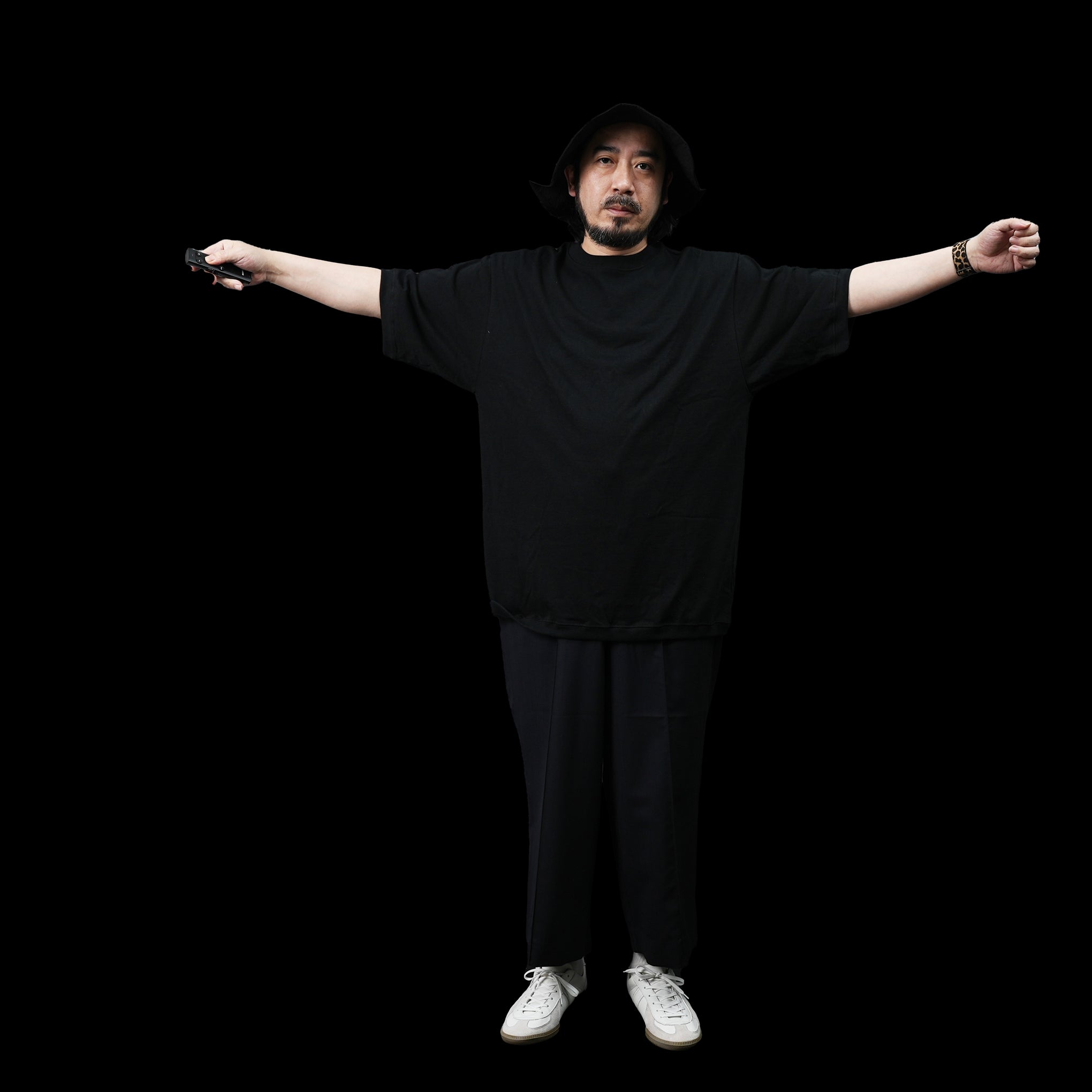 FIT-01 | WIDE CREW NECK S/S T-SHIRTS | Color:White/Black【FIT_フィット】