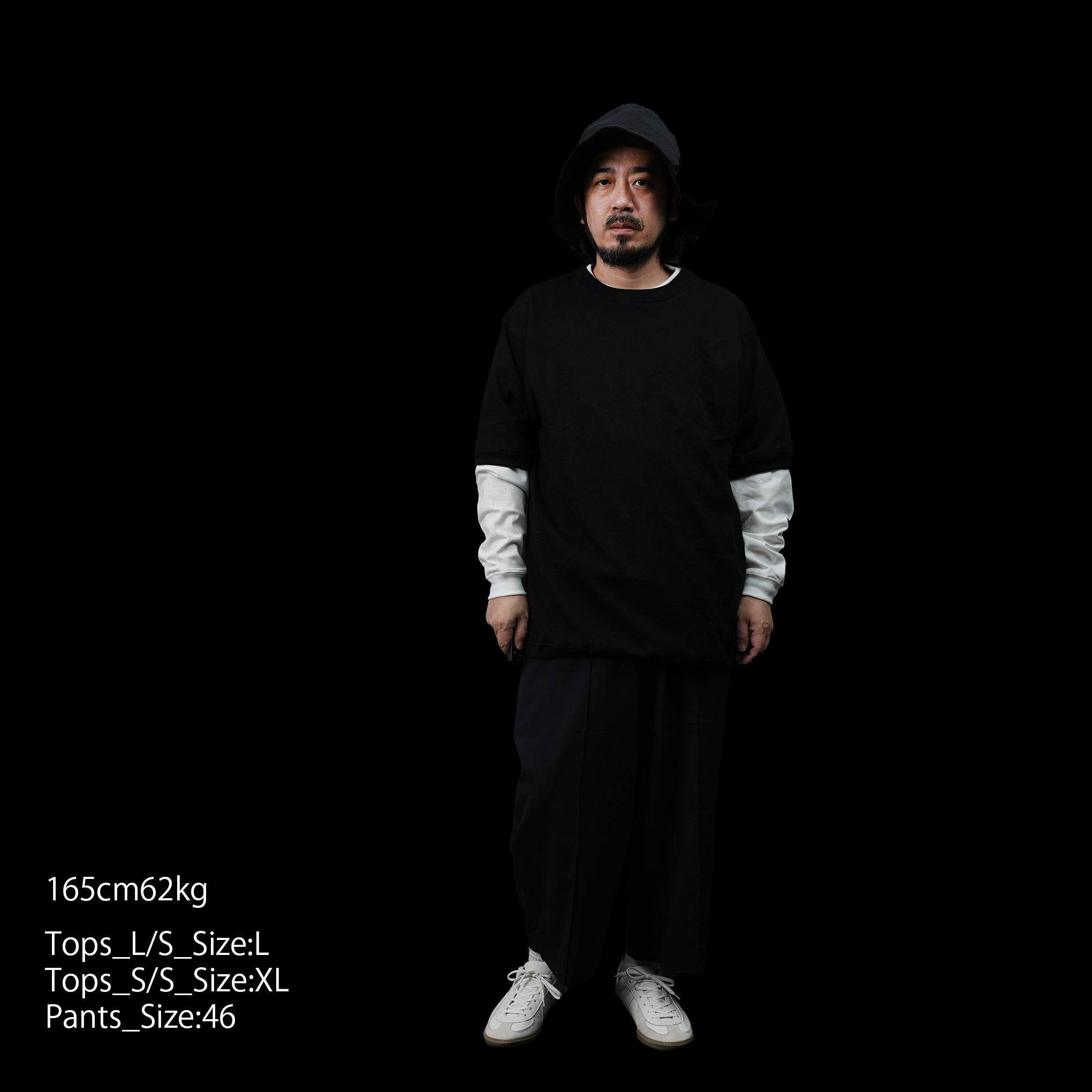 FIT-01 | WIDE CREW NECK S/S T-SHIRTS | Color:White/Black【FIT_フィット】