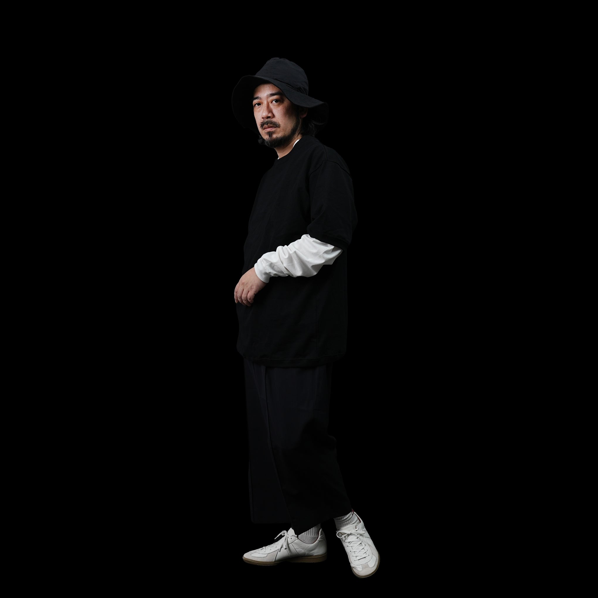 FIT-01 | WIDE CREW NECK S/S T-SHIRTS | Color:White/Black【FIT_フィット】