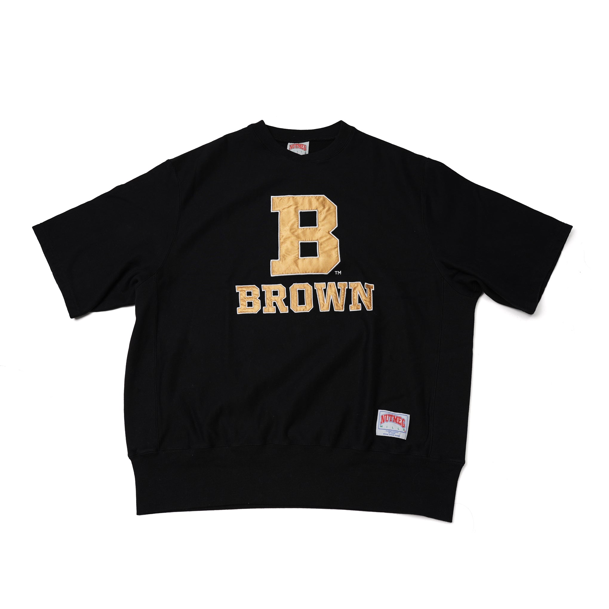 No:nm23s011_b | Name:80s ss crew college sweat | Color:Black-Brown