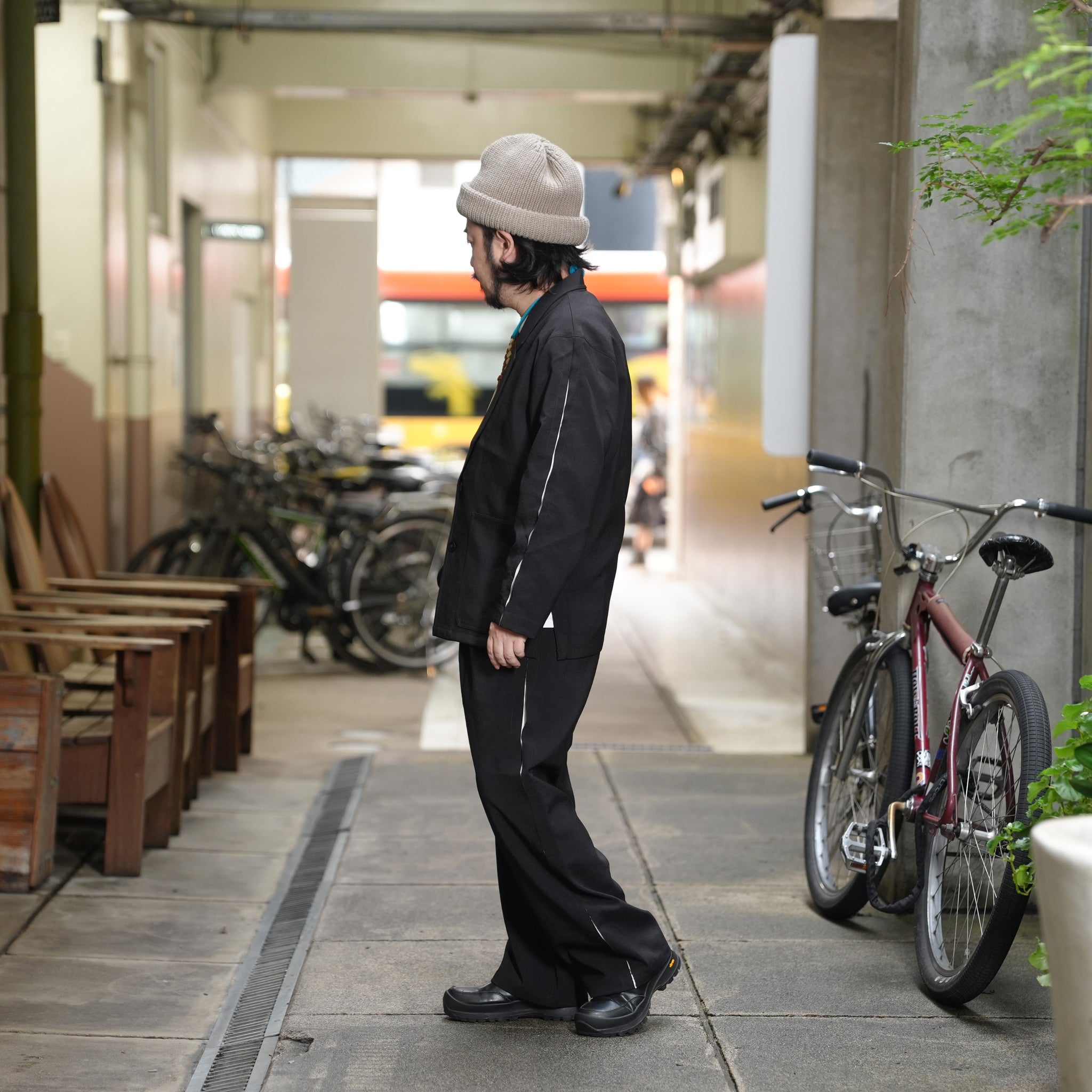 untrad pants | Color_Black-White | No_901t-1902_Black-White【QUOLT_クオルト】