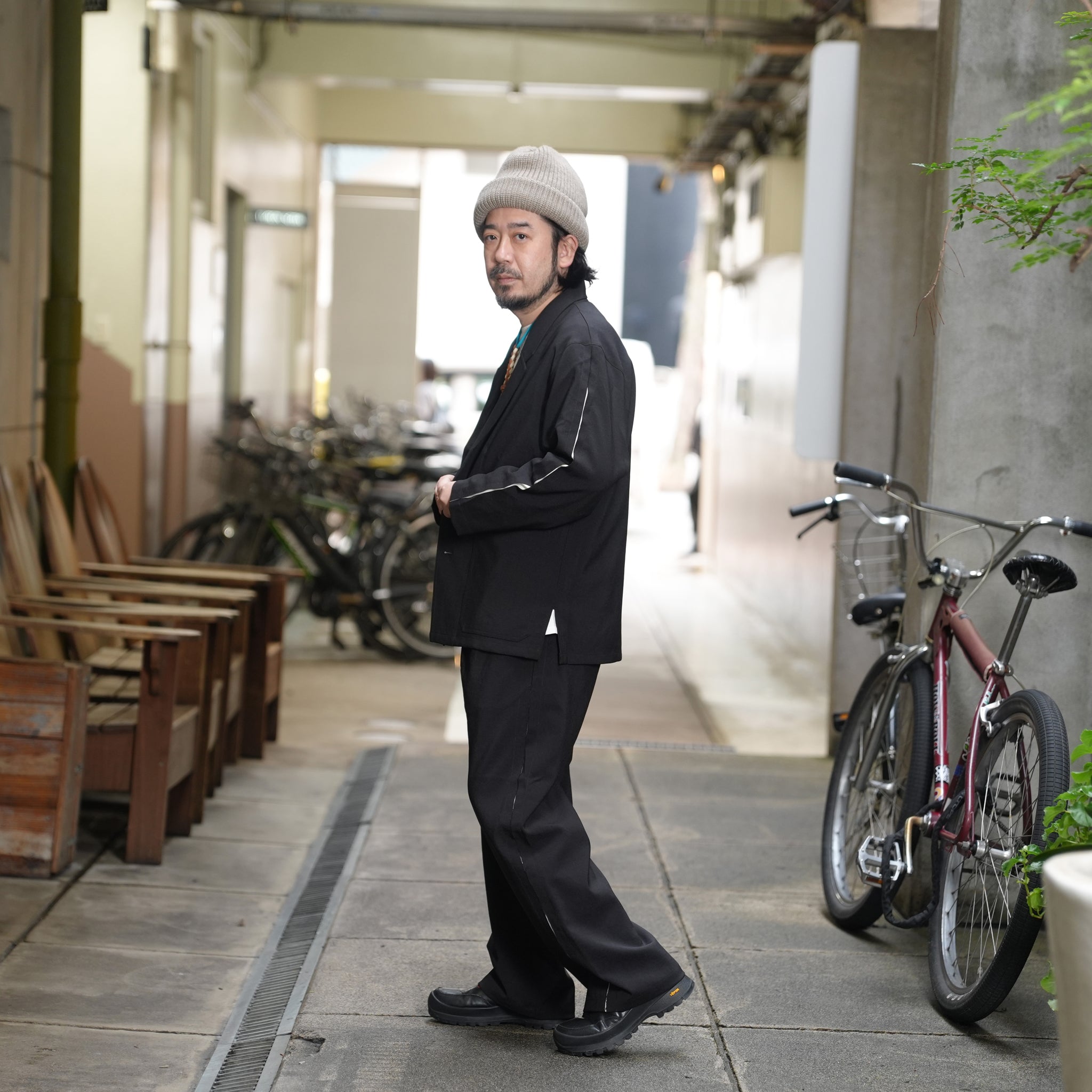untrad pants | Color_Black-White | No_901t-1902_Black-White【QUOLT_クオルト】