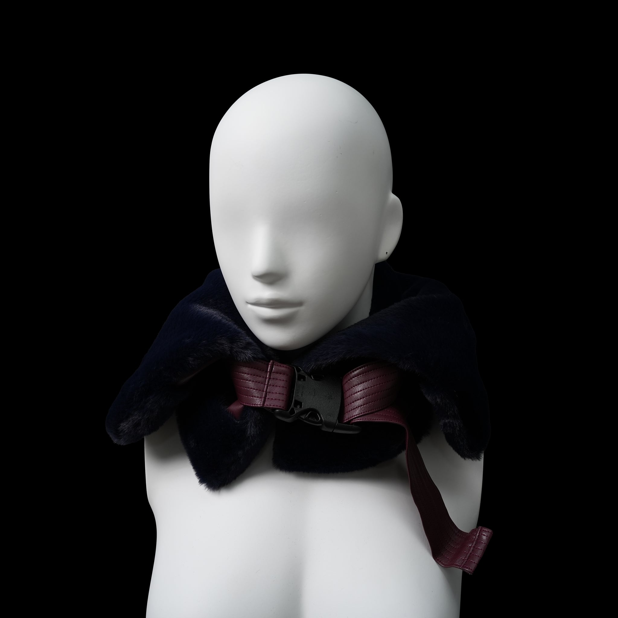 No:WG1035 | Name:Fur BAGネックウォーマーⅡ | Color:Gray/Navy | Size-Free【REHERSALL_リハーズオール】