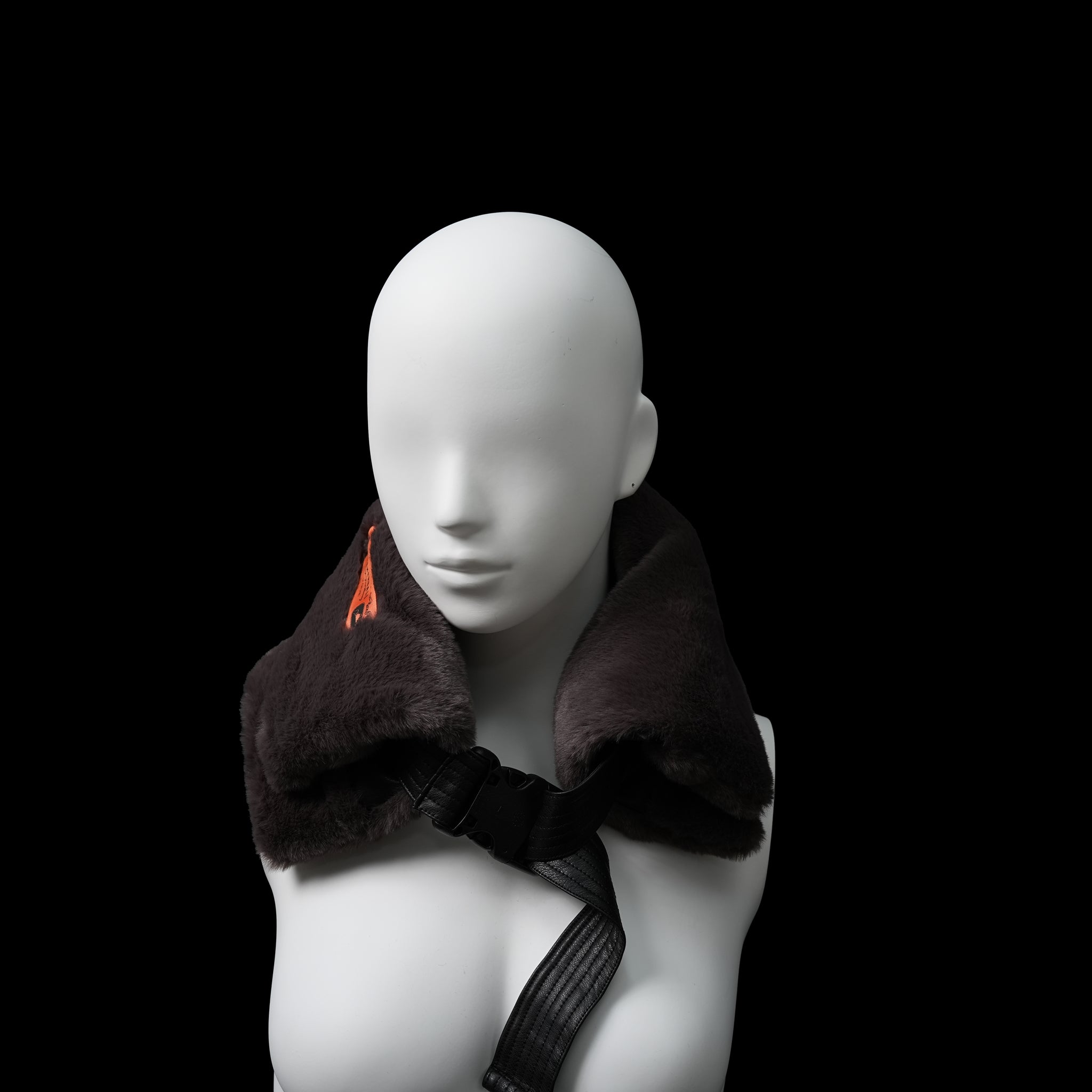 No:WG1035 | Name:Fur BAGネックウォーマーⅡ | Color:Gray/Navy | Size-Free【REHERSALL_リハーズオール】