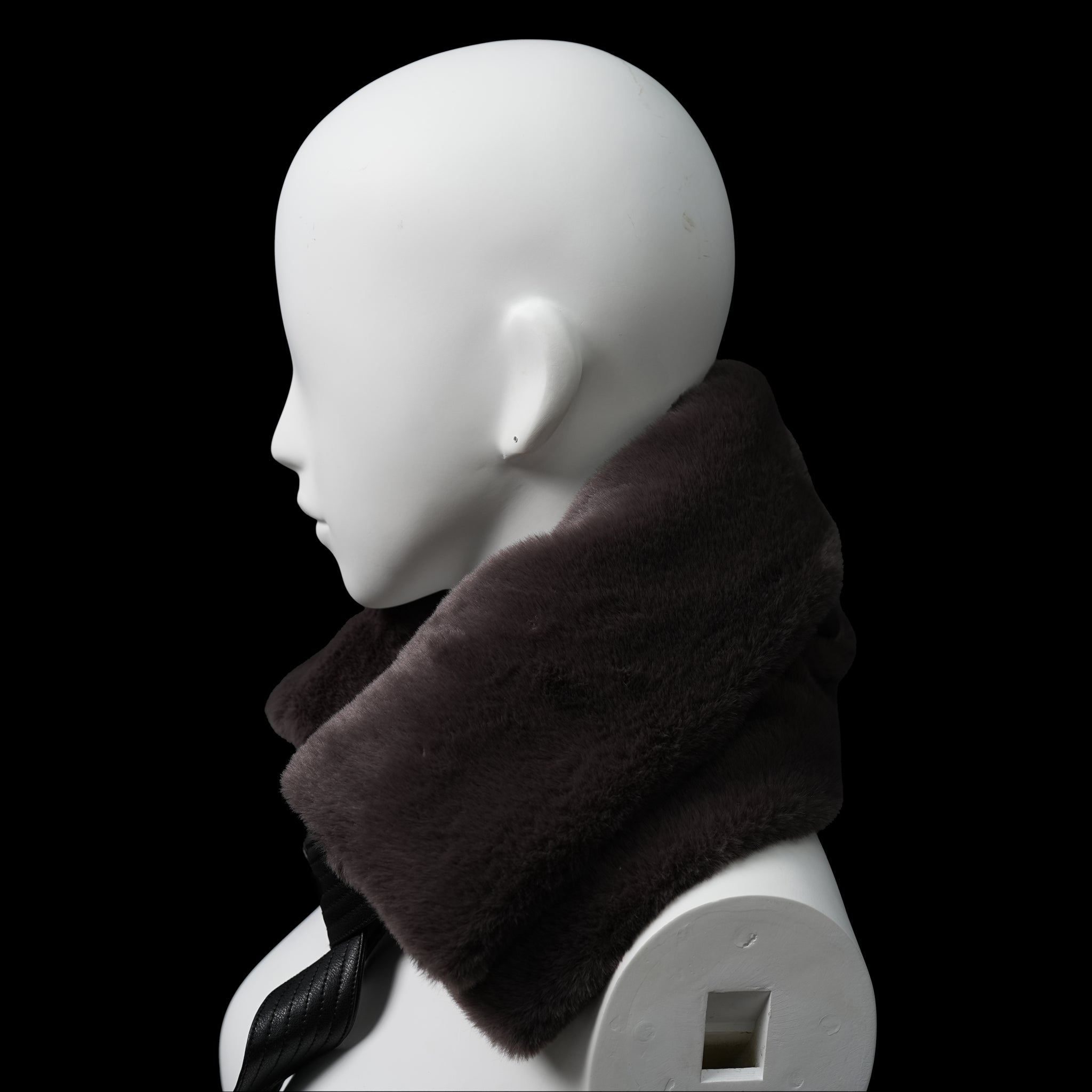 No:WG1035 | Name:Fur BAGネックウォーマーⅡ | Color:Gray/Navy | Size-Free【REHERSALL_リハーズオール】