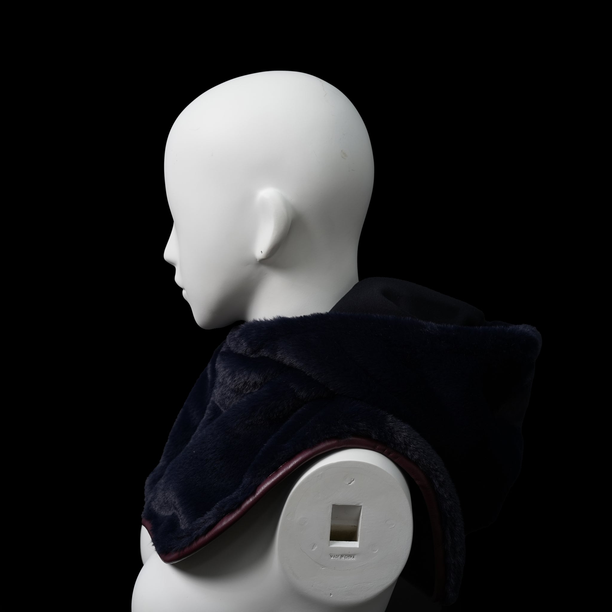 No:WG1034 | Name:ファーフードカラー | Color:Gray/Navy | Size-Free【REHERSALL_リハーズオール】