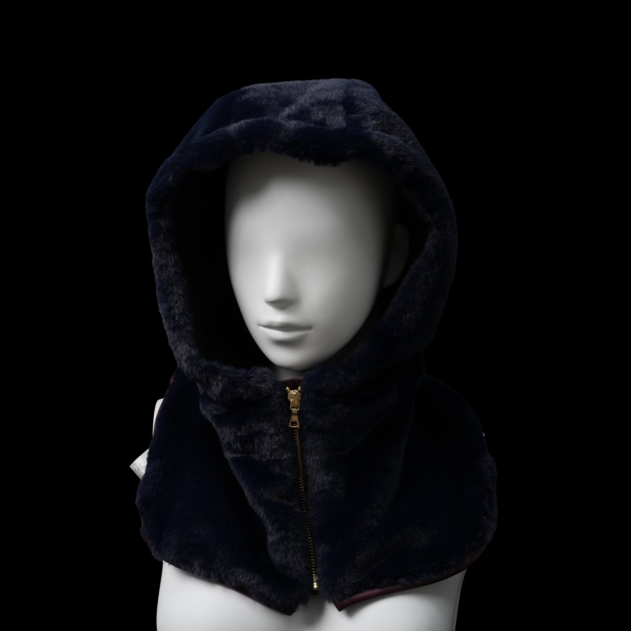 No:WG1034 | Name:ファーフードカラー | Color:Gray/Navy | Size-Free【REHERSALL_リハーズオール】