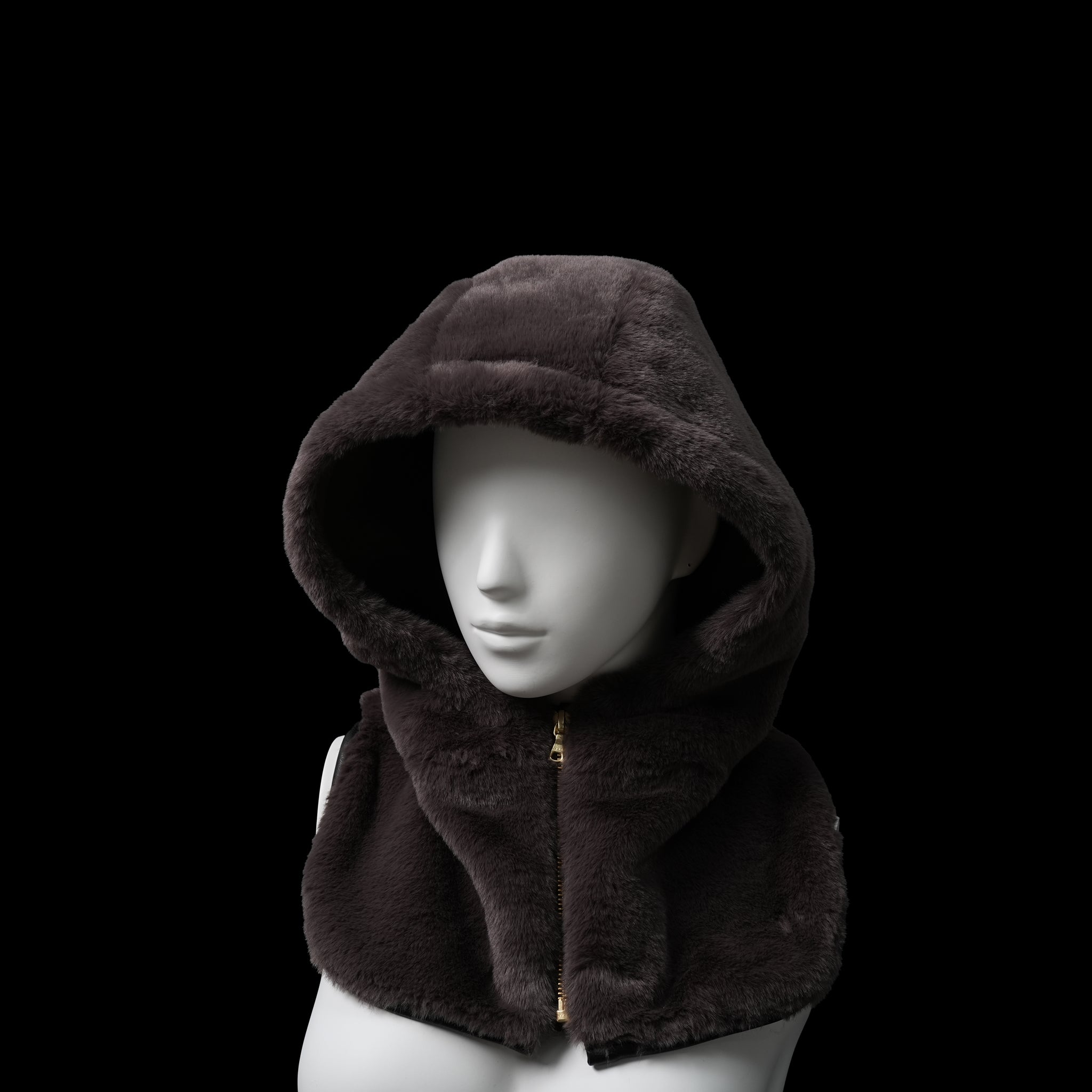No:WG1034 | Name:ファーフードカラー | Color:Gray/Navy | Size-Free【REHERSALL_リハーズオール】