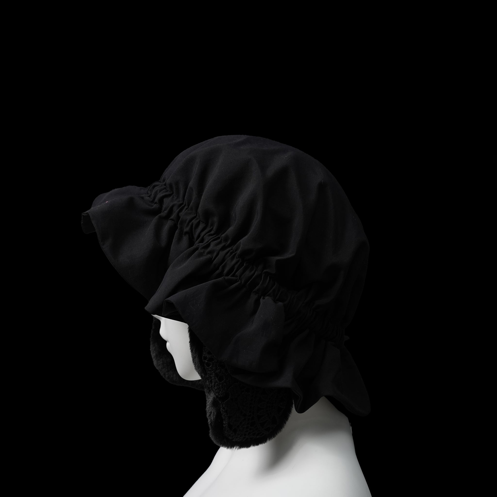 No:bsd23AW-29b | Name:2way Night Hat | Color:Black【BEDSIDEDRAMA_ベッドサイドドラマ】【archive】