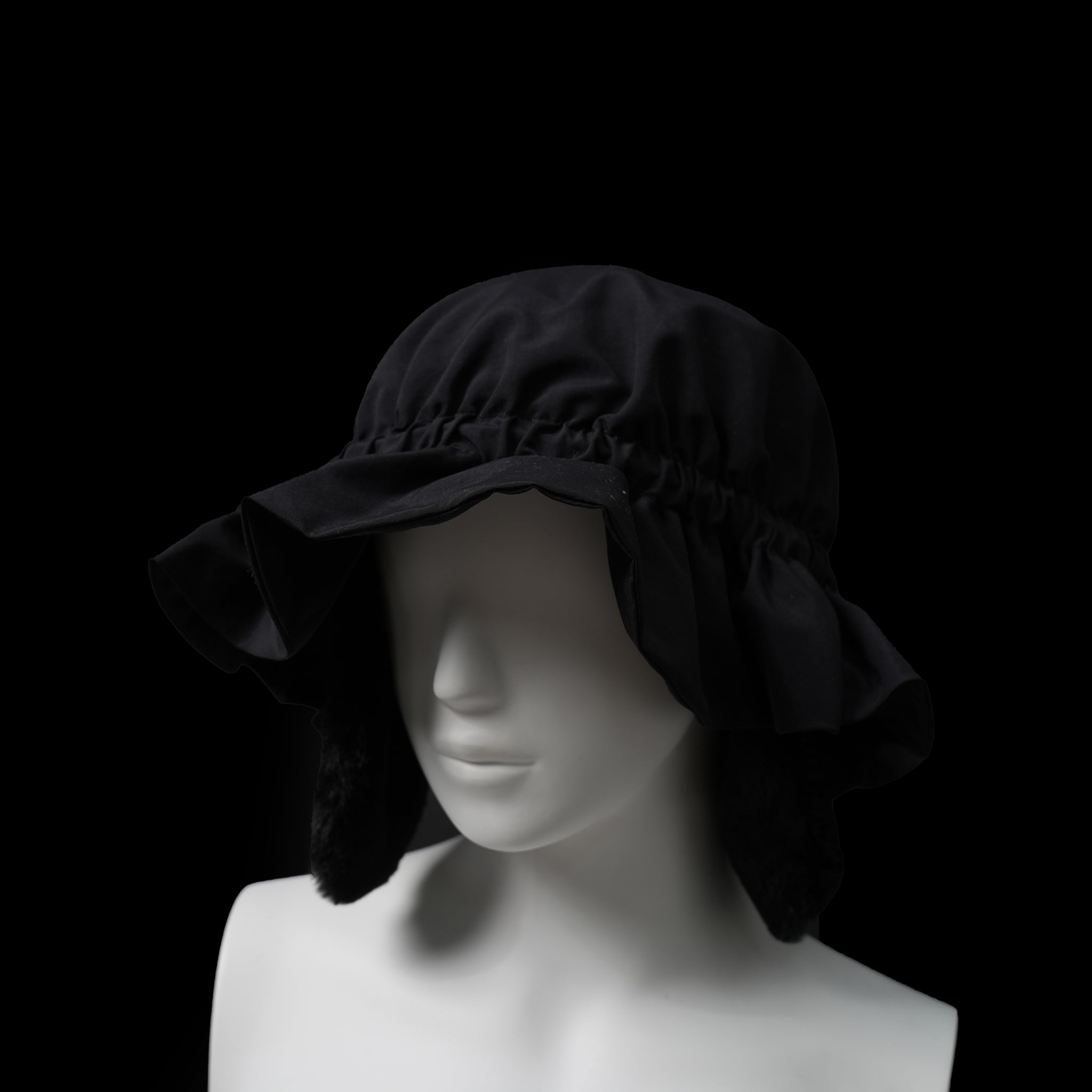 No:bsd23AW-29b | Name:2way Night Hat | Color:Black【BEDSIDEDRAMA_ベッドサイドドラマ】【archive】