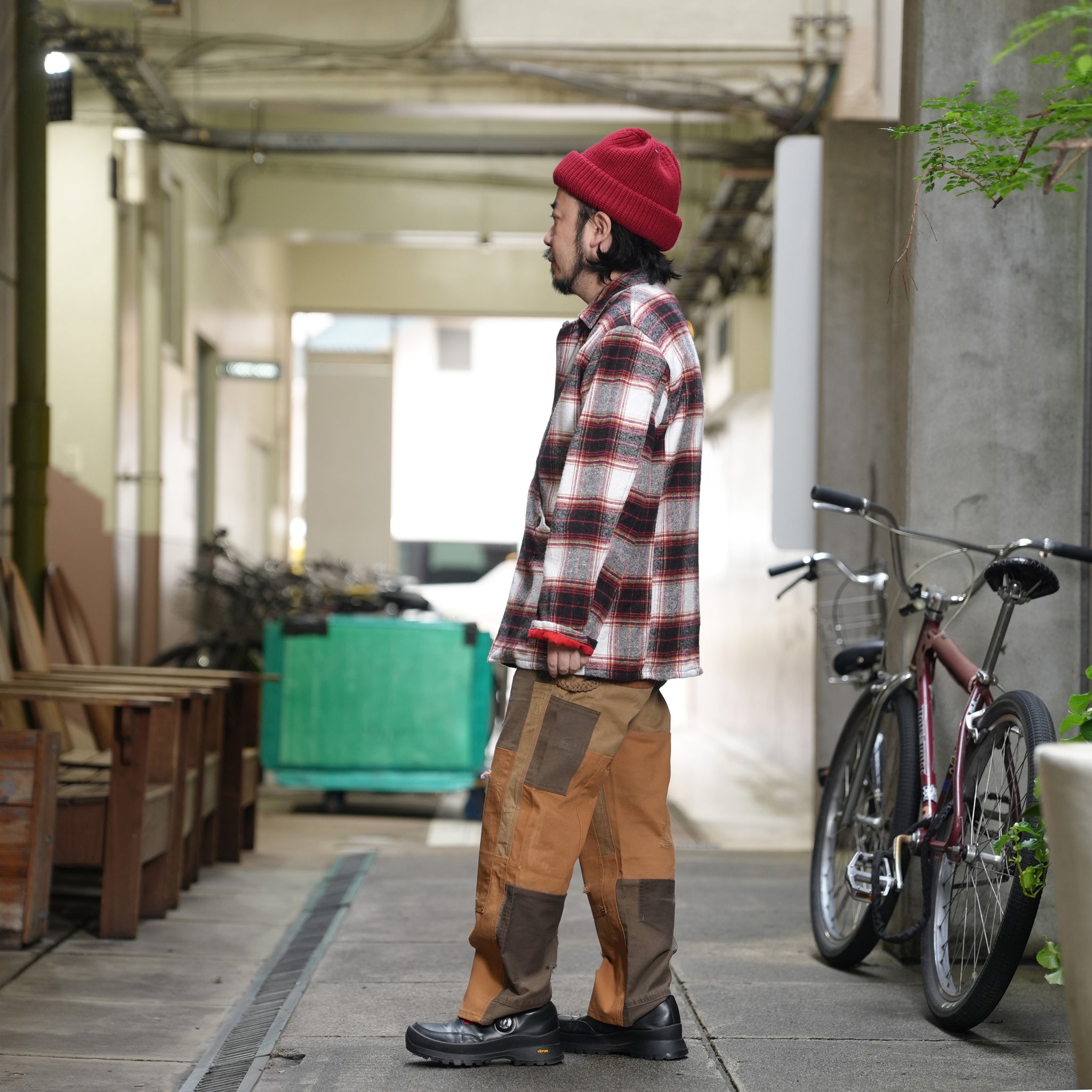 RP2528305_Brown | DAMAGE DOUBLEKNEE PANTS | Color:Brown | Size_M/L/XL【NASNGWAM_ナスングワム】