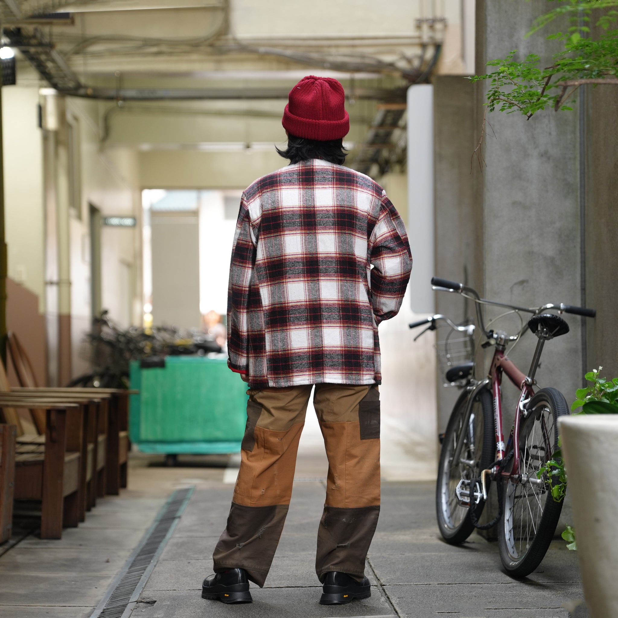 RP2528305_Brown | DAMAGE DOUBLEKNEE PANTS | Color:Brown | Size_M/L/XL【NASNGWAM_ナスングワム】