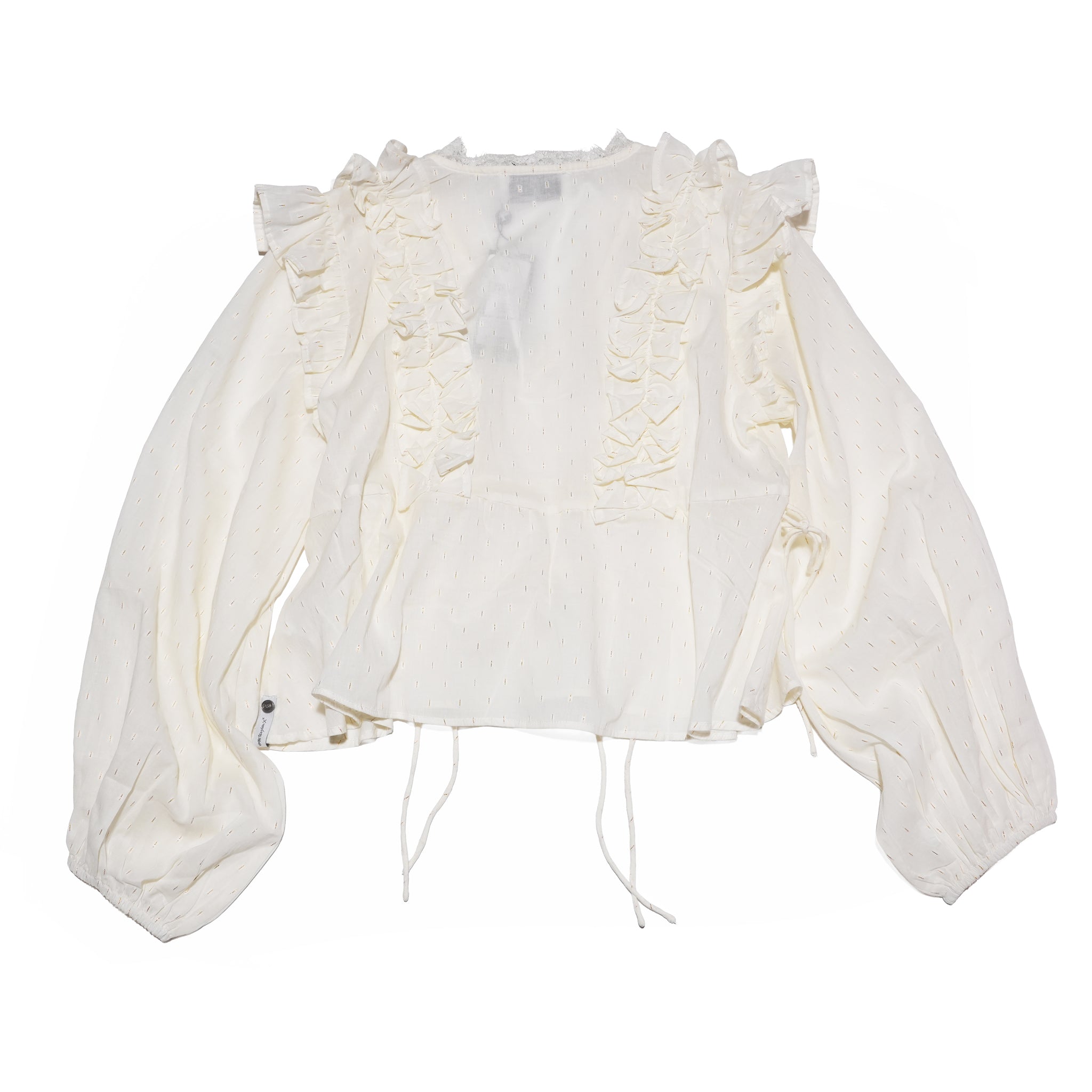 WILLOW RUFFLE SHEER TOP – Ivory | ONE TEASPOON