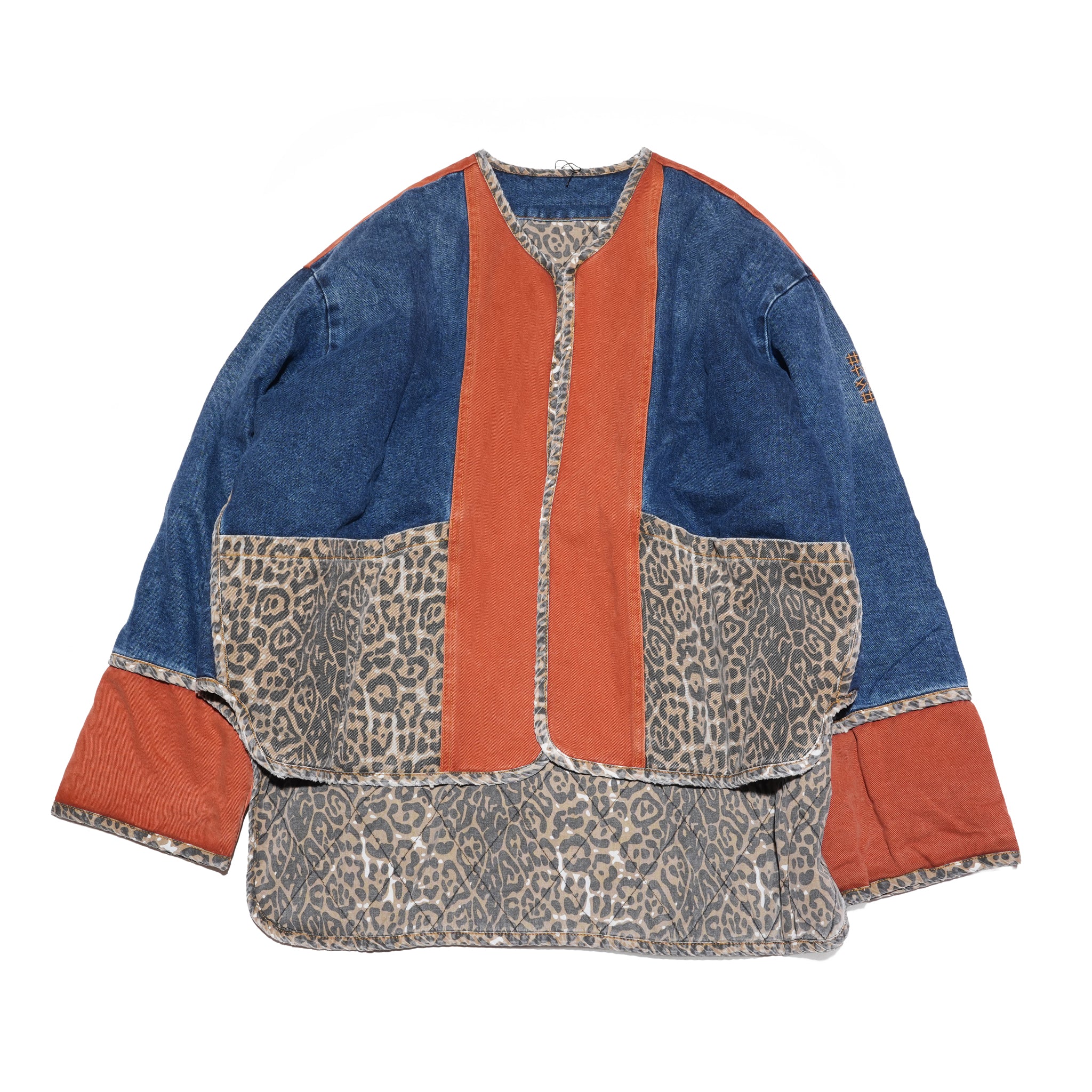 BANG BANG REVERSIBLE COLOUR BLOCKED DENIM WADDED JACKET – Animal Blue Rust | ONE TEASPOON | 入荷予定アイテム